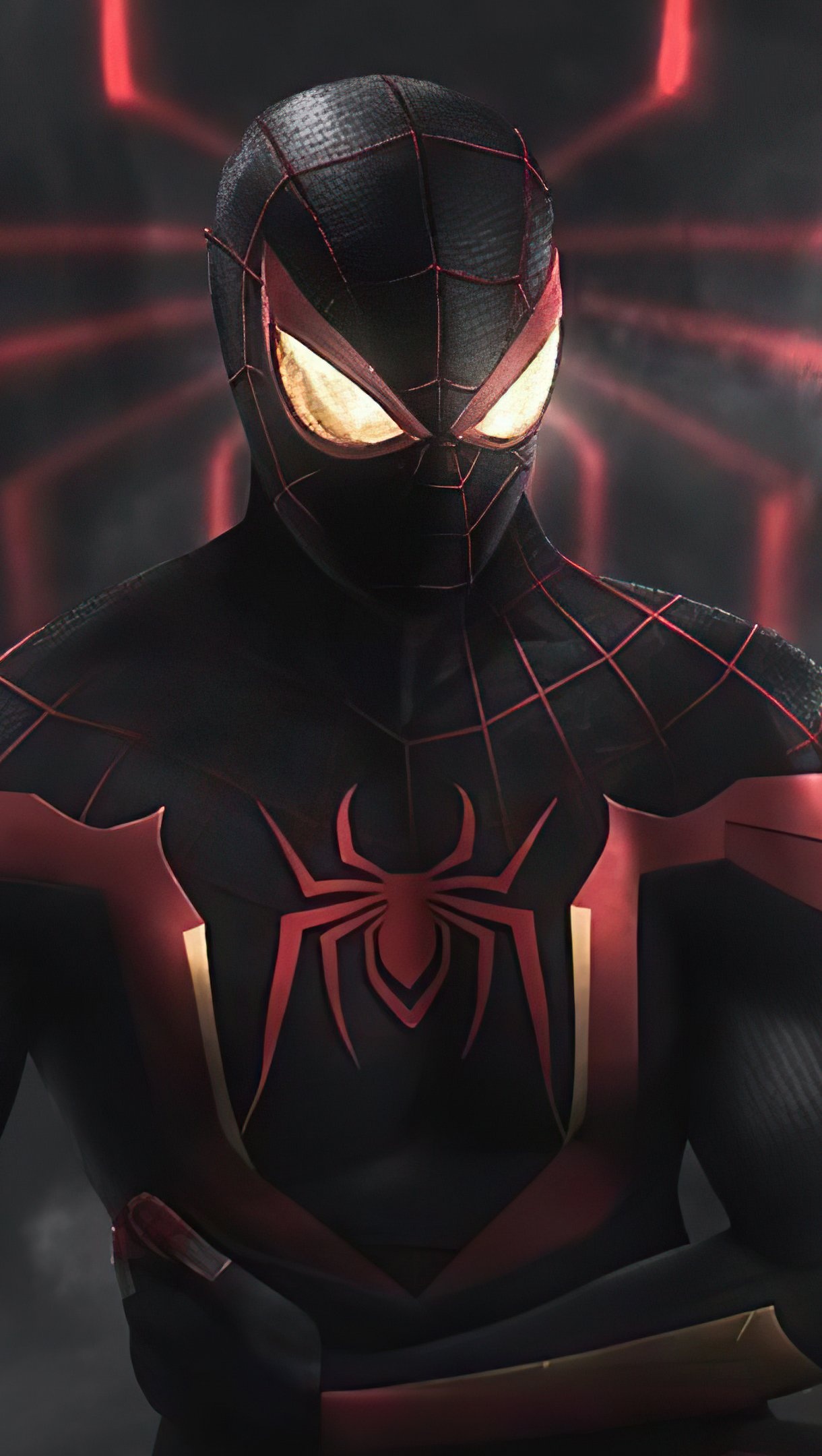 Spiderman, Black and red suit, 4K Ultra HD, Epic wallpaper, 1220x2160 HD Phone