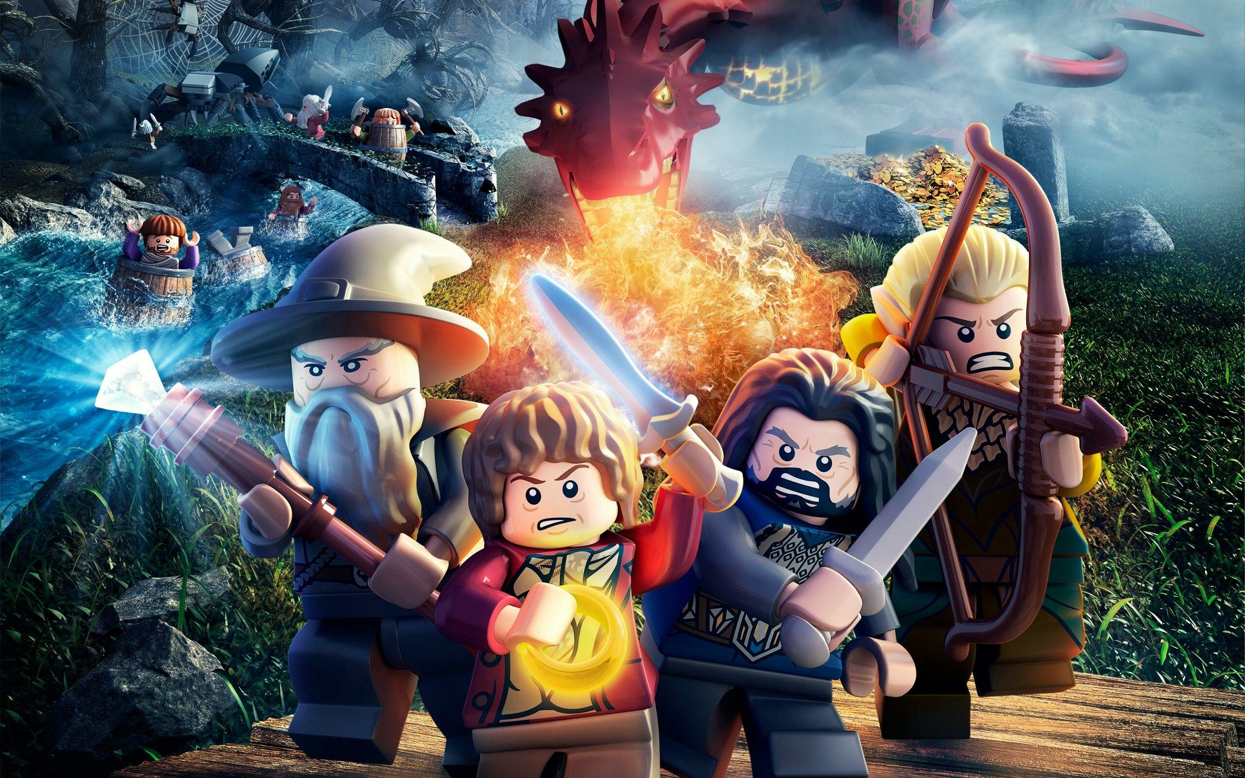 Lego: Used to create scenes from movies or stories, The Hobbit. 2560x1600 HD Wallpaper.