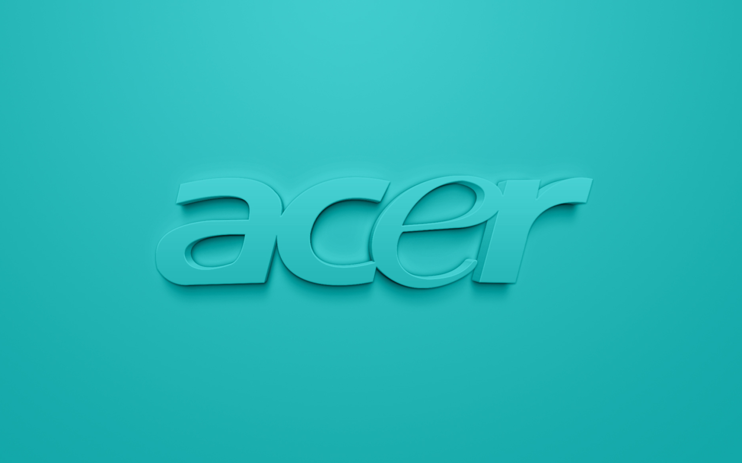 Acer logo wallpapers, Turquoise background, 3D art, High-quality pictures, 2560x1600 HD Desktop