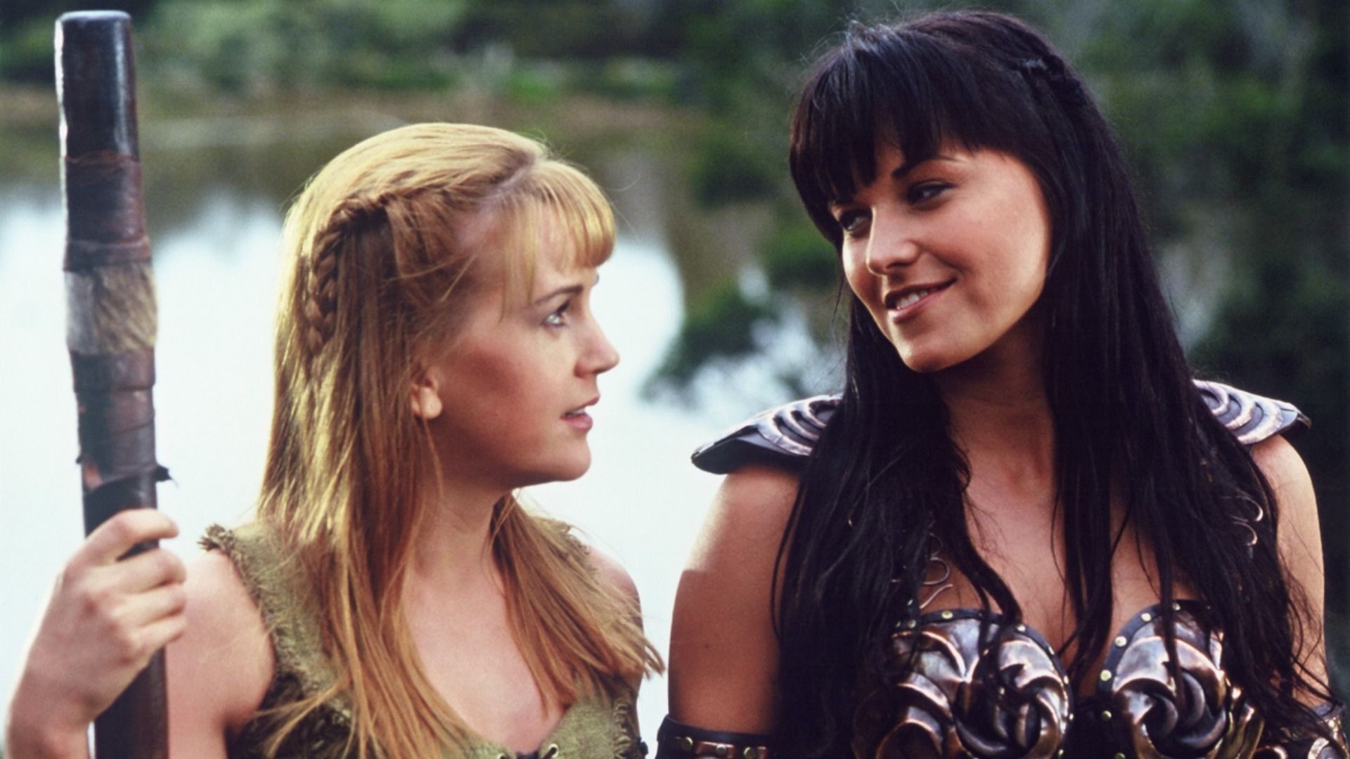 Xena: Warrior Princess (TV Series): With Gabrielle - a former subordinate and later a soulmate to the main character. 1920x1080 Full HD Background.