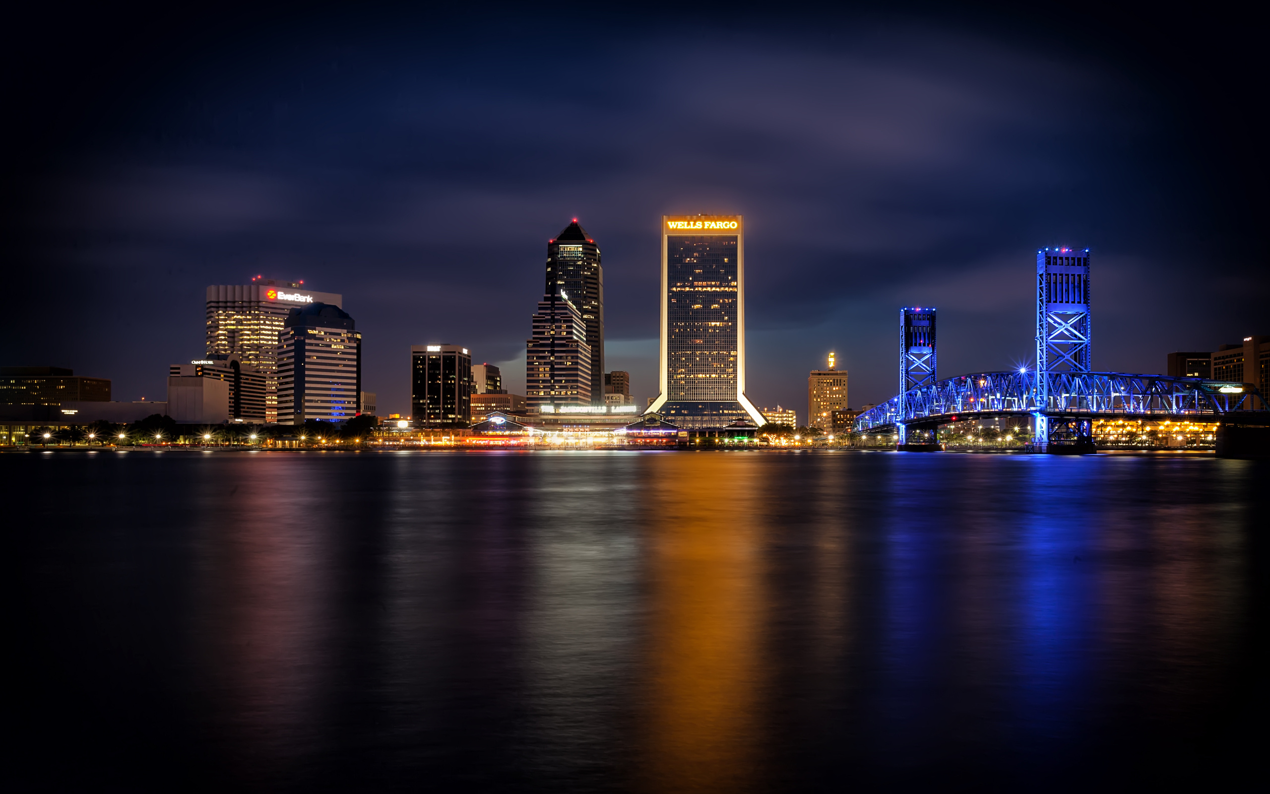 Jacksonville HD wallpaper, City skyline, Vibrant urban life, Stunning visuals, 2560x1600 HD Desktop