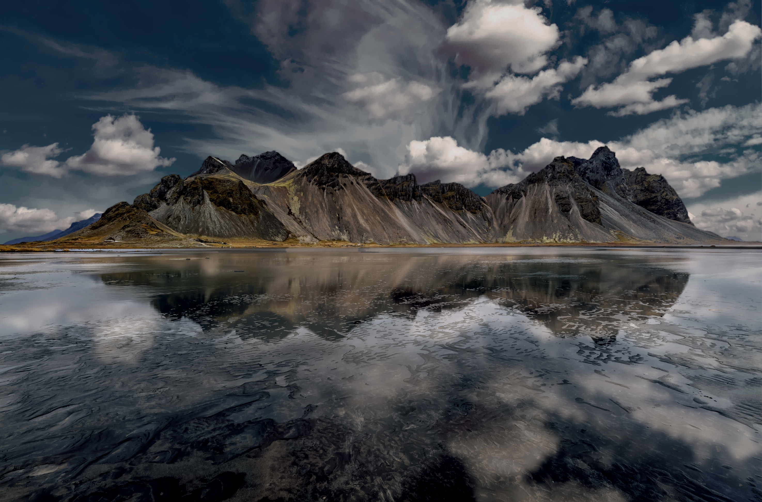 Vestrahorn, Mountains, Sky Reflection, Lake, 2950x1950 HD Desktop