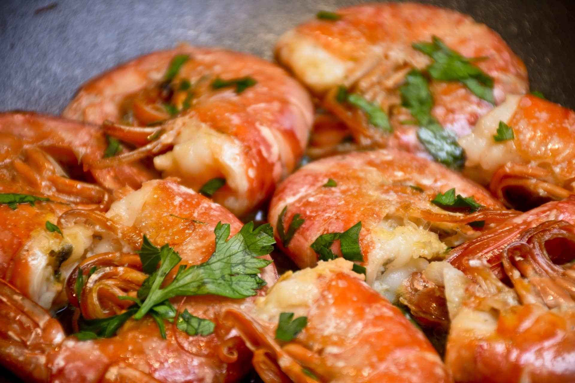 Seafood: Shrimp, Characterized by a semitransparent body flattened from side to side. 1920x1280 HD Background.