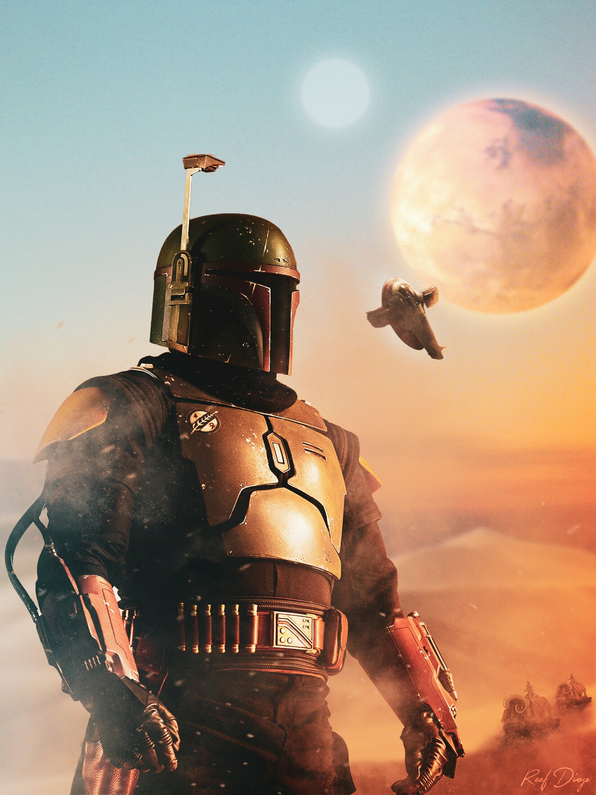 The Book of Boba Fett: A human male crime lord and former bounty hunter. 1920x2560 HD Background.