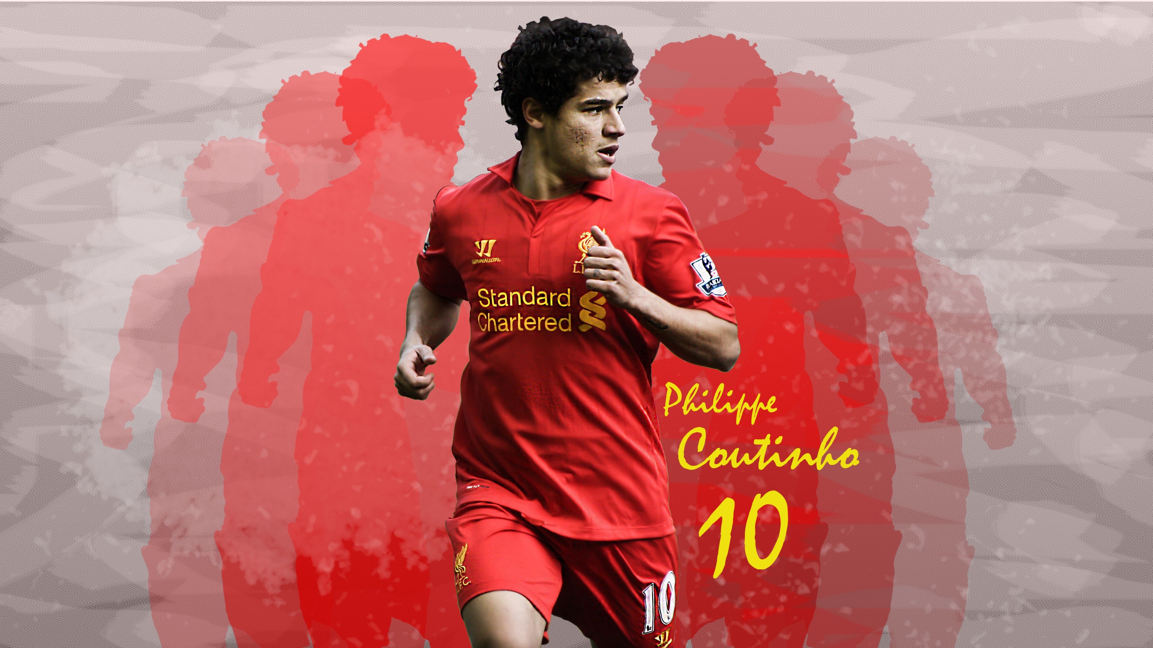 Liverpool Football Club: Philippe Coutinho, Made his debut on 11 February 2013, replacing Stewart Downing. 3840x2160 4K Wallpaper.