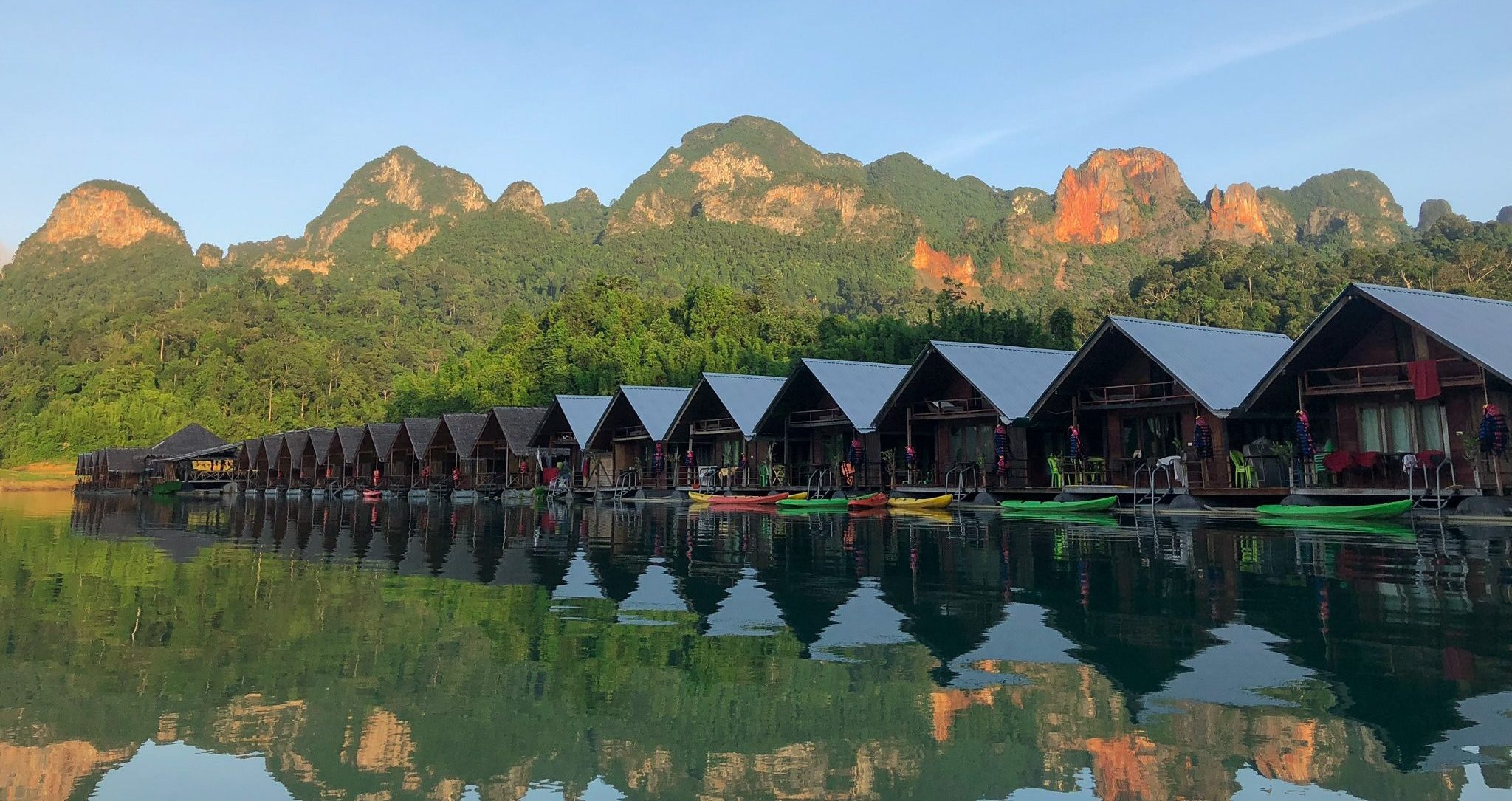 Khao Sok National Park, Bungalow stay, Travel abroad, Nature's retreat, 2050x1090 HD Desktop