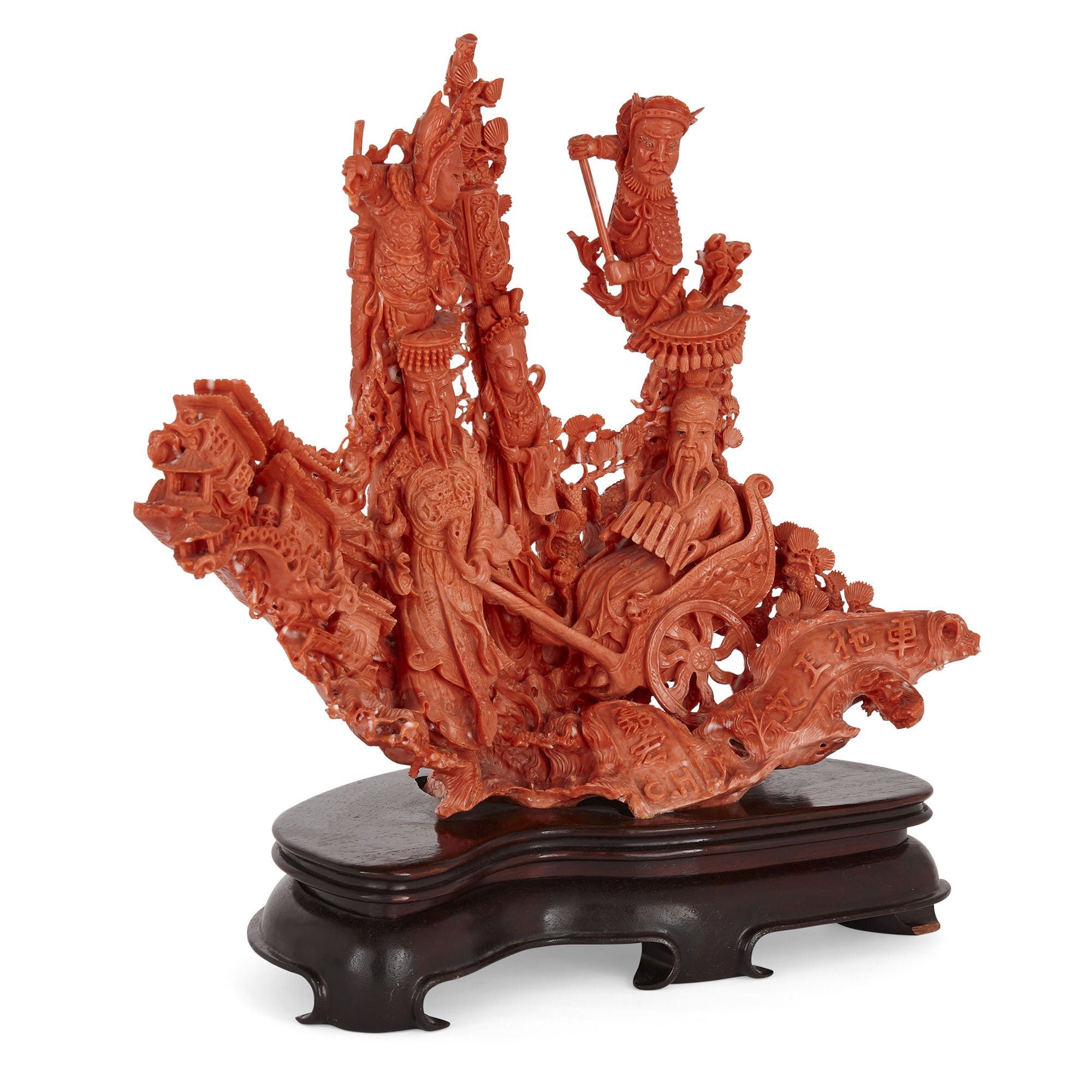 Exceptional Chinese carved red coral, Mayfair Gallery, Artistic masterpiece, Precious coral jewelry, 2000x2000 HD Phone