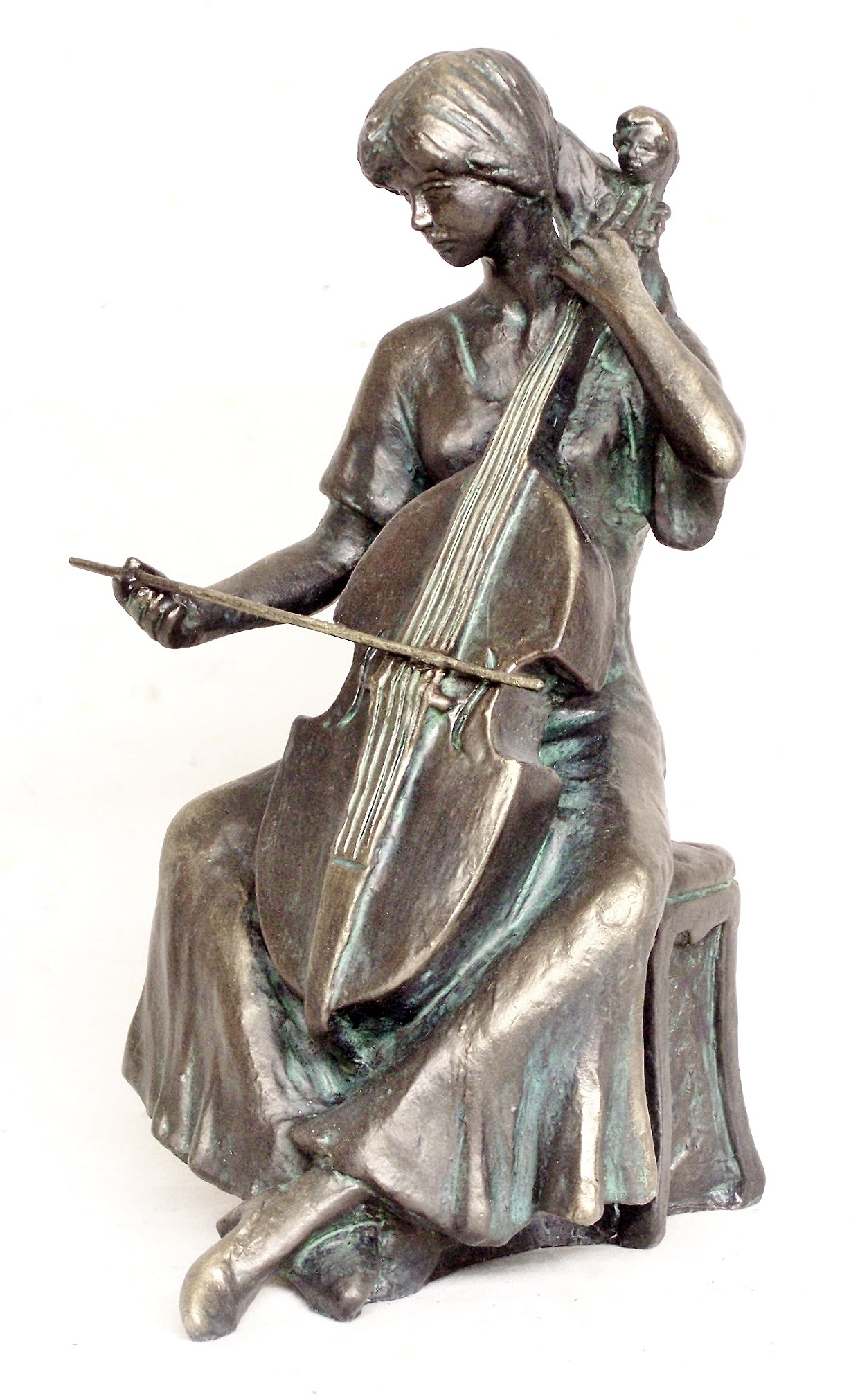 Viola da Gamba: Bronze Statue, Playing The Viol, Violinist, Art, Sculpture. 1230x2020 HD Wallpaper.