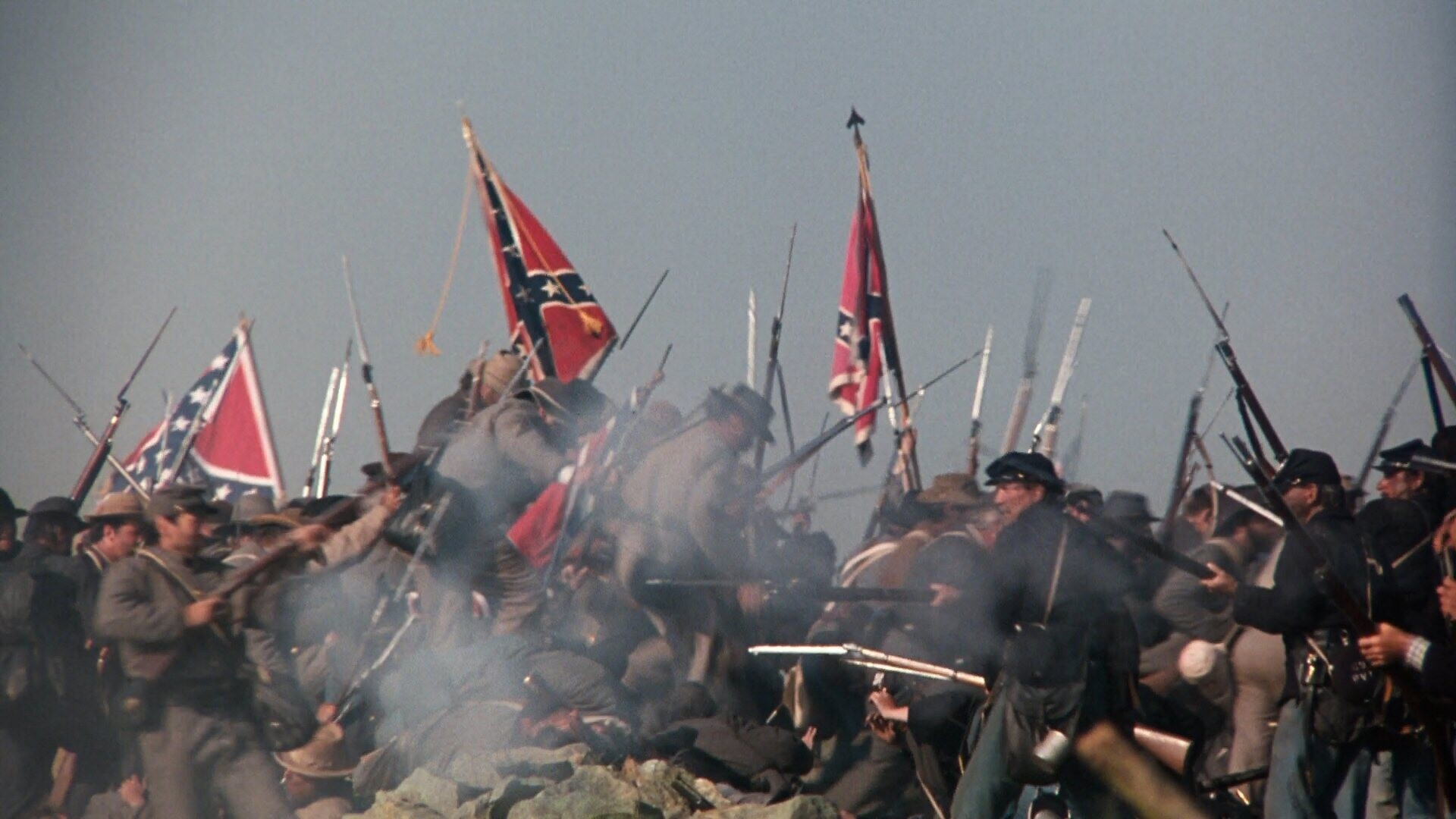 Gettysburg: US Army vs. Confederate Army in the 1993 epic film starring Martin Sheen and Jeff Daniels. 1920x1080 Full HD Background.