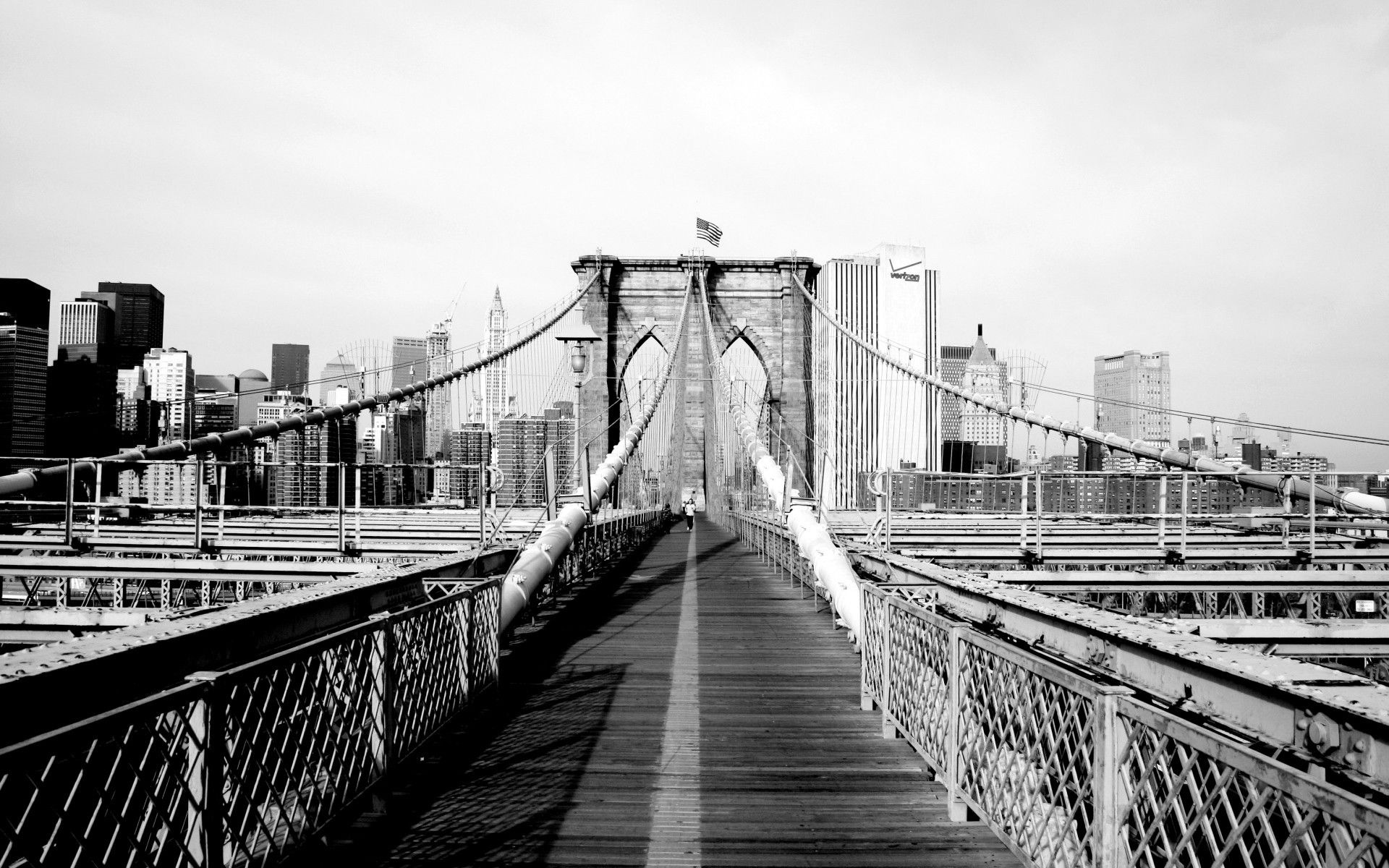 New York, Black and White, Travels, Brooklyn Bridge, 1920x1200 HD Desktop