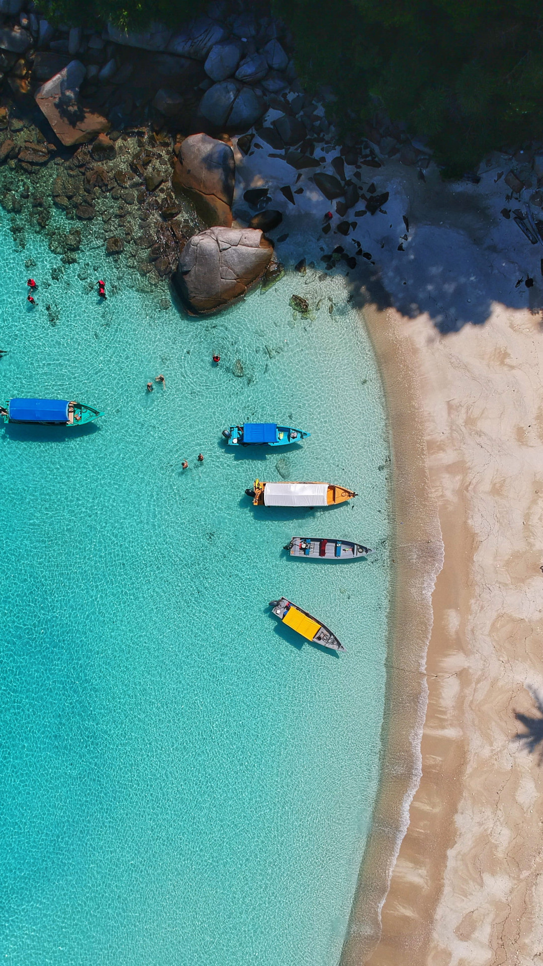 Aerial view photography, Seashore boats, Wallpaper wonder, Ocean escape, 1080x1920 Full HD Handy