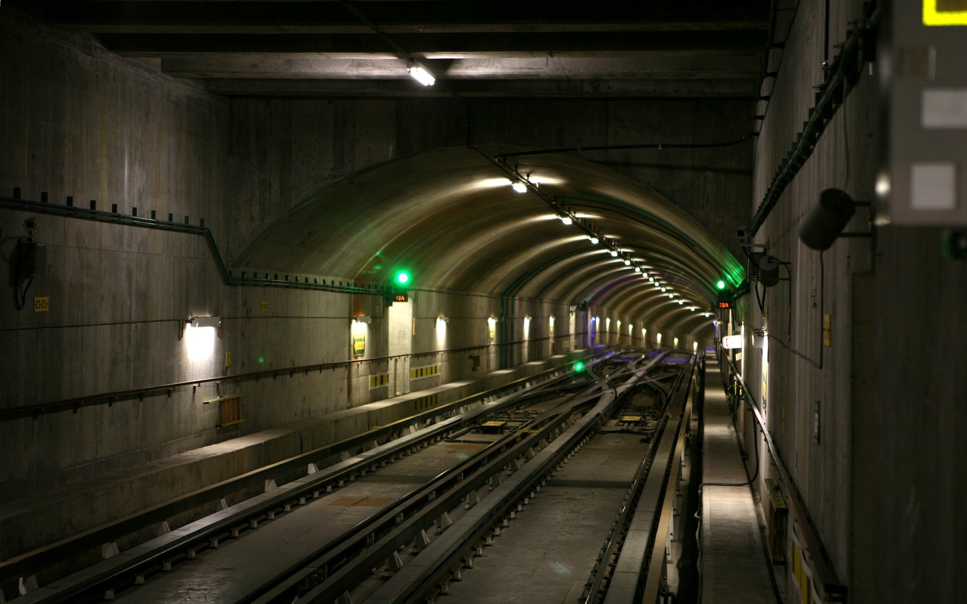 Subway travels, Subway underground tunnel, Railroad tracks, Urban transportation, 1920x1200 HD Desktop