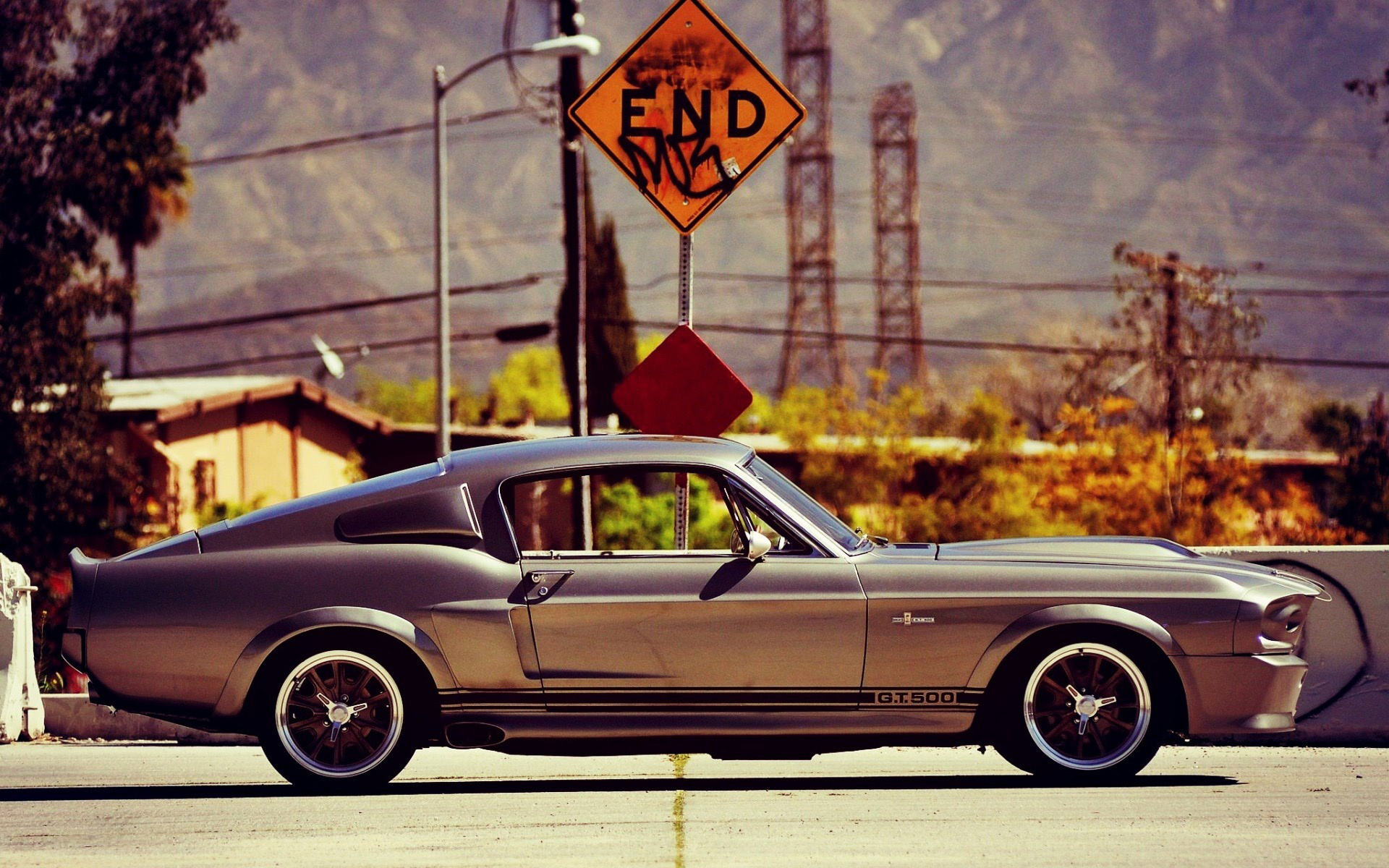 Side view Eleanor, GT500 in motion, Historic Mustang, American car classic, Shelby presence, 1920x1200 HD Desktop