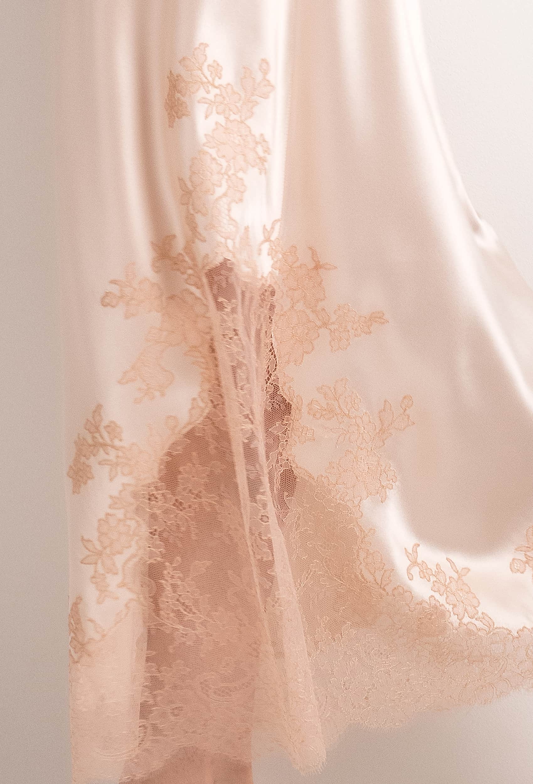 Silk slip dress, Powder color, Caudry lace, Elegant and comfortable, 1700x2500 HD Phone