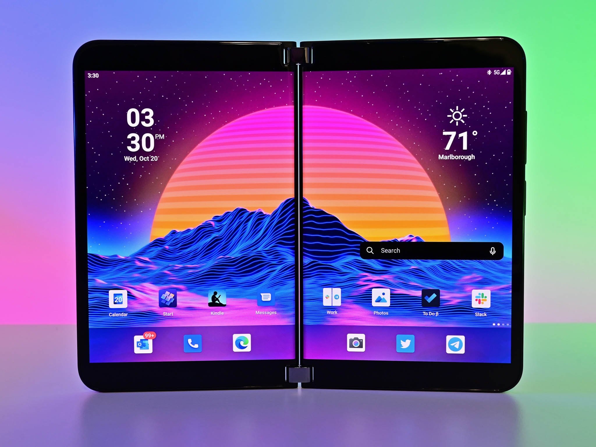 Microsoft Surface Duo 2 vs Samsung Galaxy Fold 3, High-tech showdown, Innovative gadgets, Cutting-edge features, 2050x1540 HD Desktop