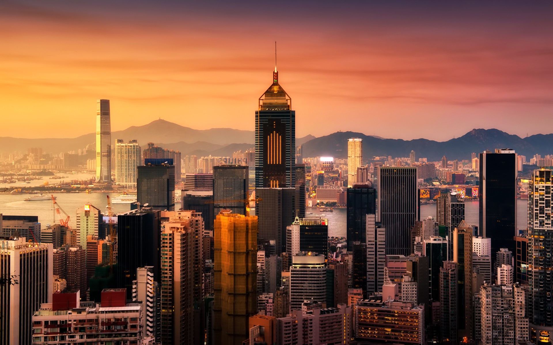 Hong Kong Skyline, Urban skyline, Cityscape beauty, City charm, 1920x1200 HD Desktop