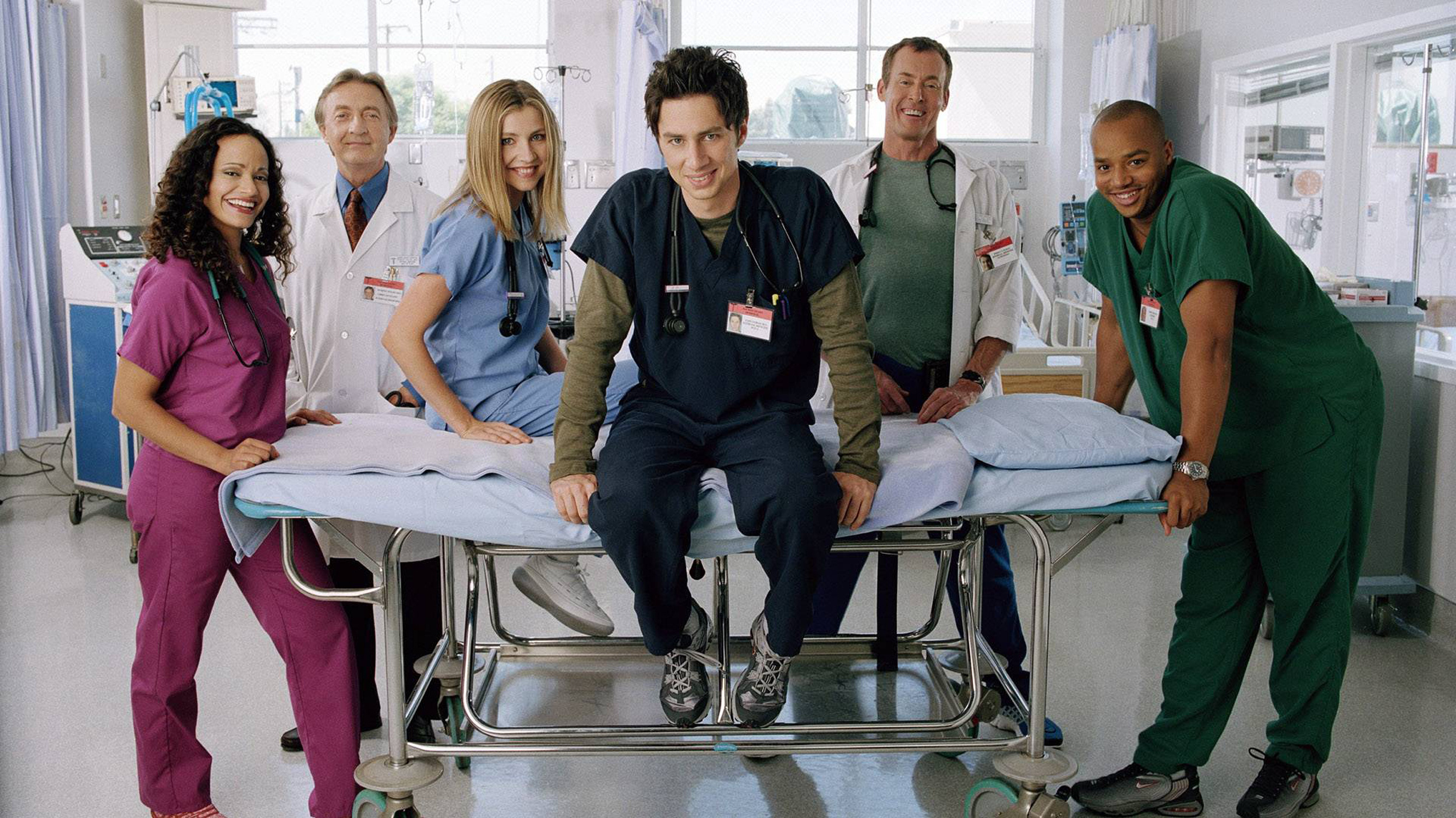 Donald Faison: The leading characters of a popular American medical sitcom, Scrubs. 2500x1410 HD Wallpaper.