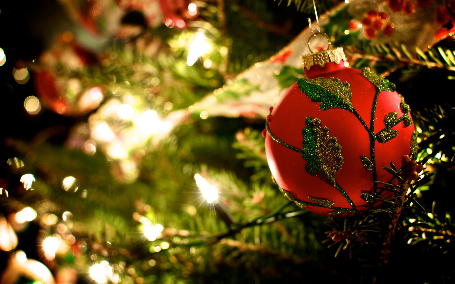 Garland: Decorations, Christmas lights, Festive season. 1920x1200 HD Background.