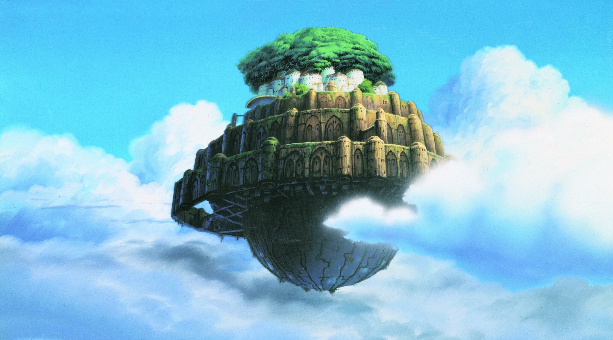 Laputa: Castle in the Sky: The mysterious and legendary flying island, Quest adventure. 2050x1140 HD Background.