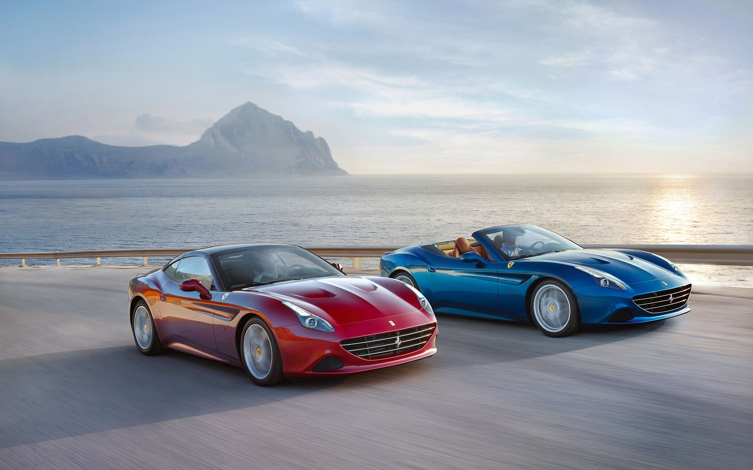 Ferrari California T, Mesmerizing sunset view, Luxury convertible paradise, Performance car sensation, 2560x1600 HD Desktop