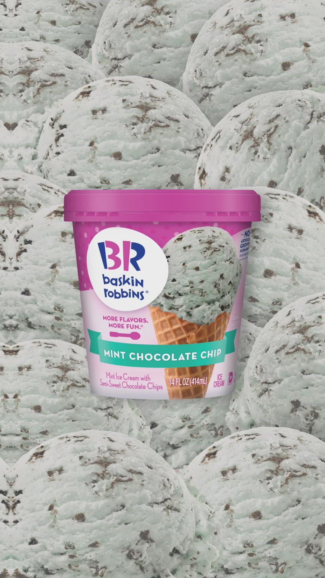 Baskin Robbins: Pistachio Almond, Ice cream chock-full of roasted almonds. 1080x1920 Full HD Background.
