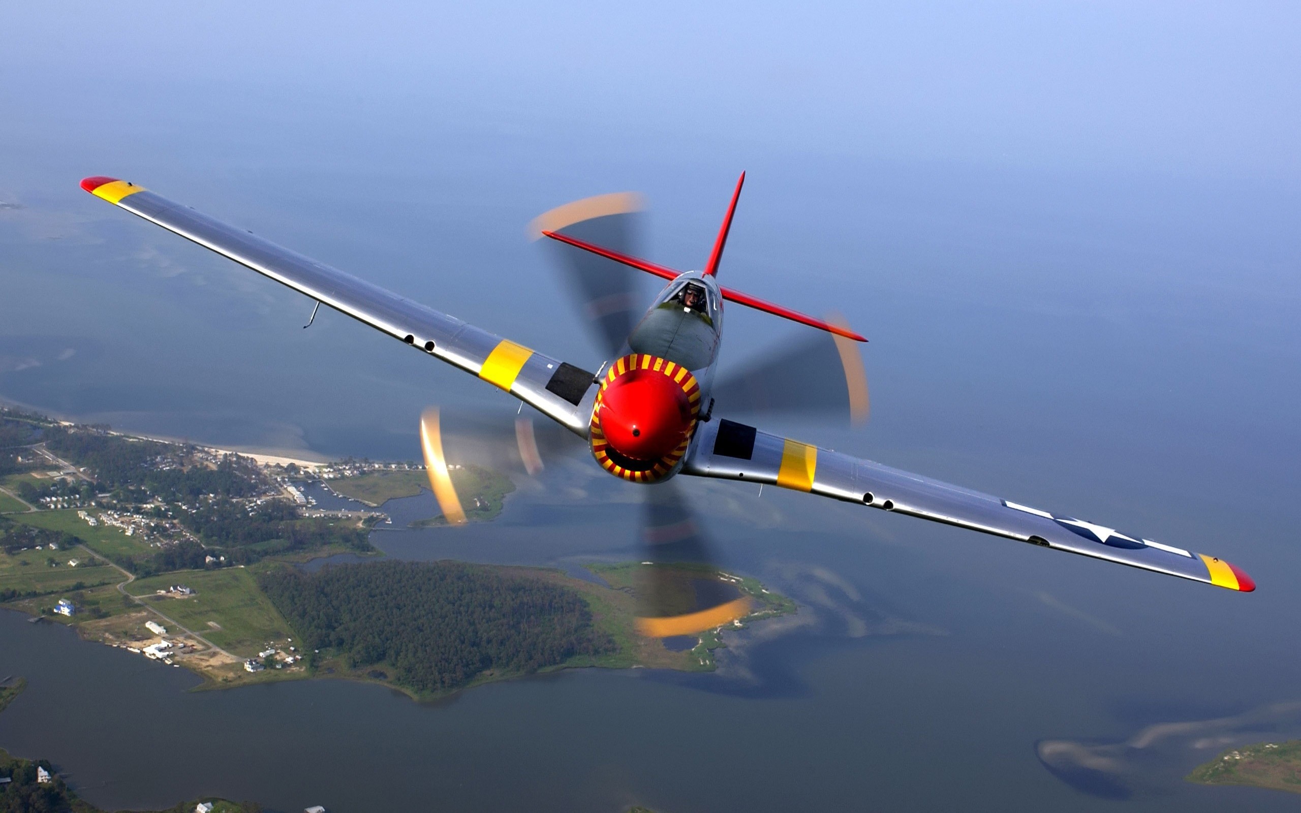 Aircraft: North American P 51 Mustang, Single-seat fighter. 2560x1600 HD Background.