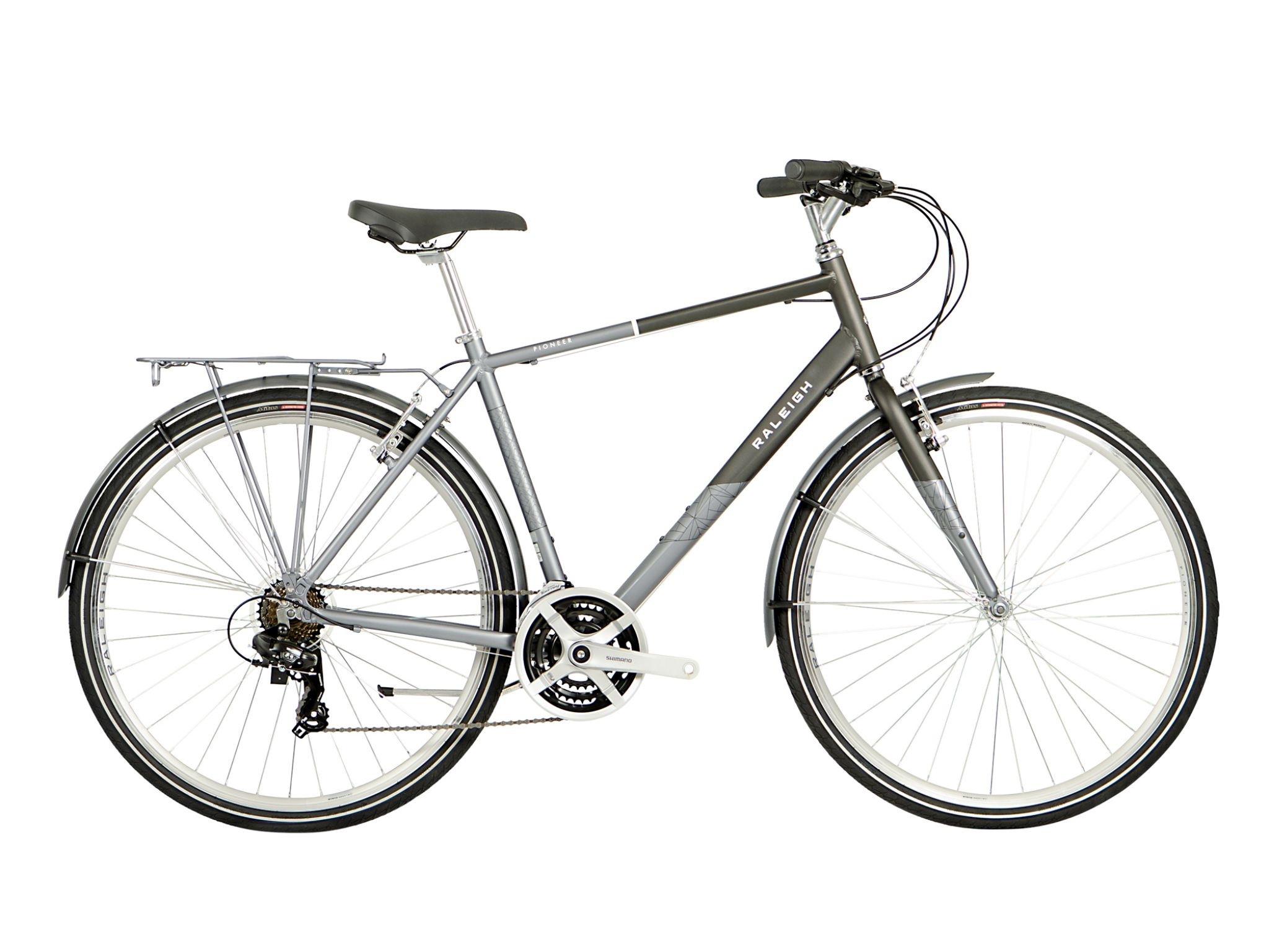 Raleigh Bikes, Pioneer Crossbar, 2021 hybrid bike, Grey color, 2050x1540 HD Desktop