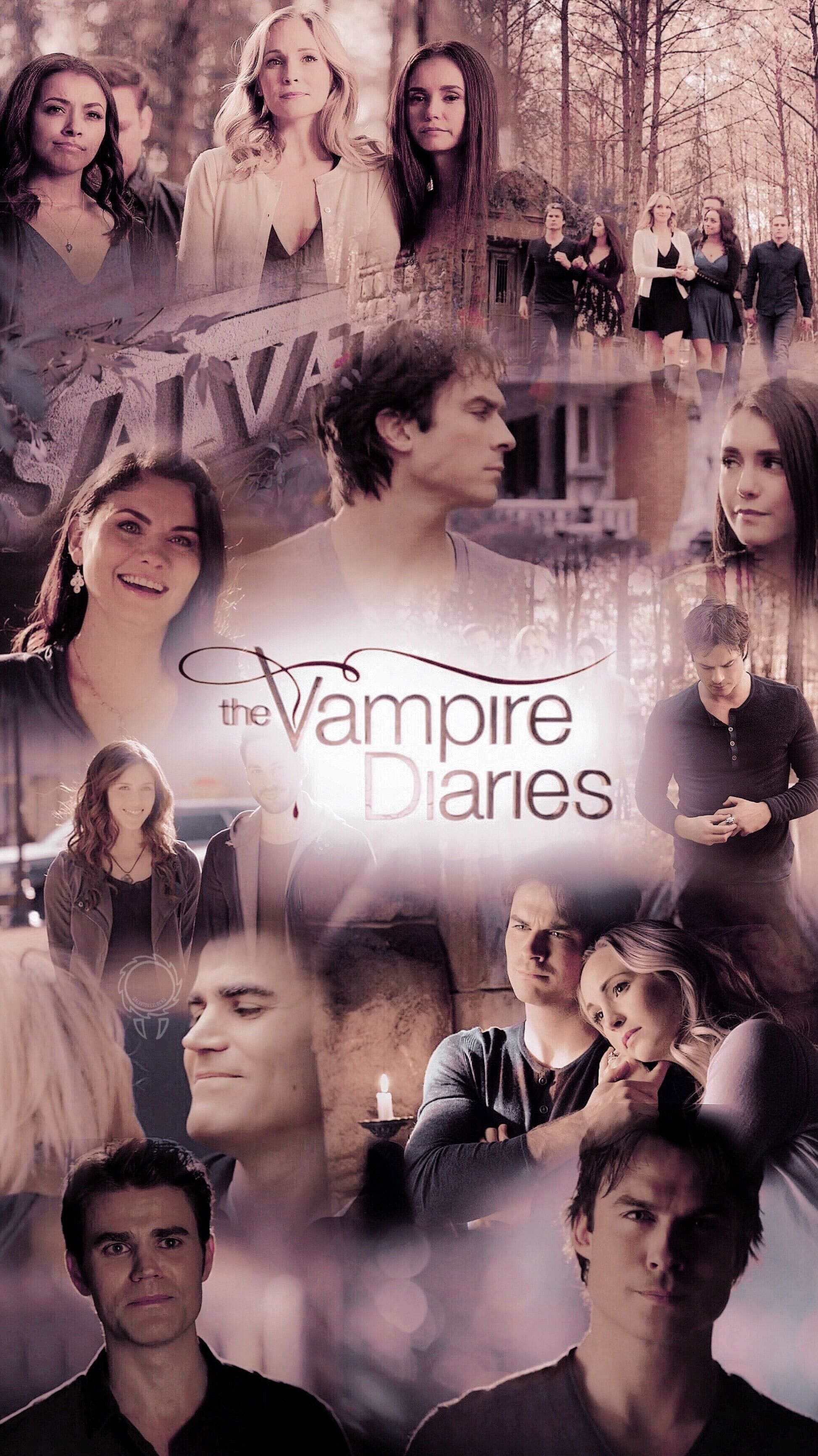 Vampire: Vampire Diaries, An American supernatural teen drama television series developed by Kevin Williamson. 1950x3470 HD Background.