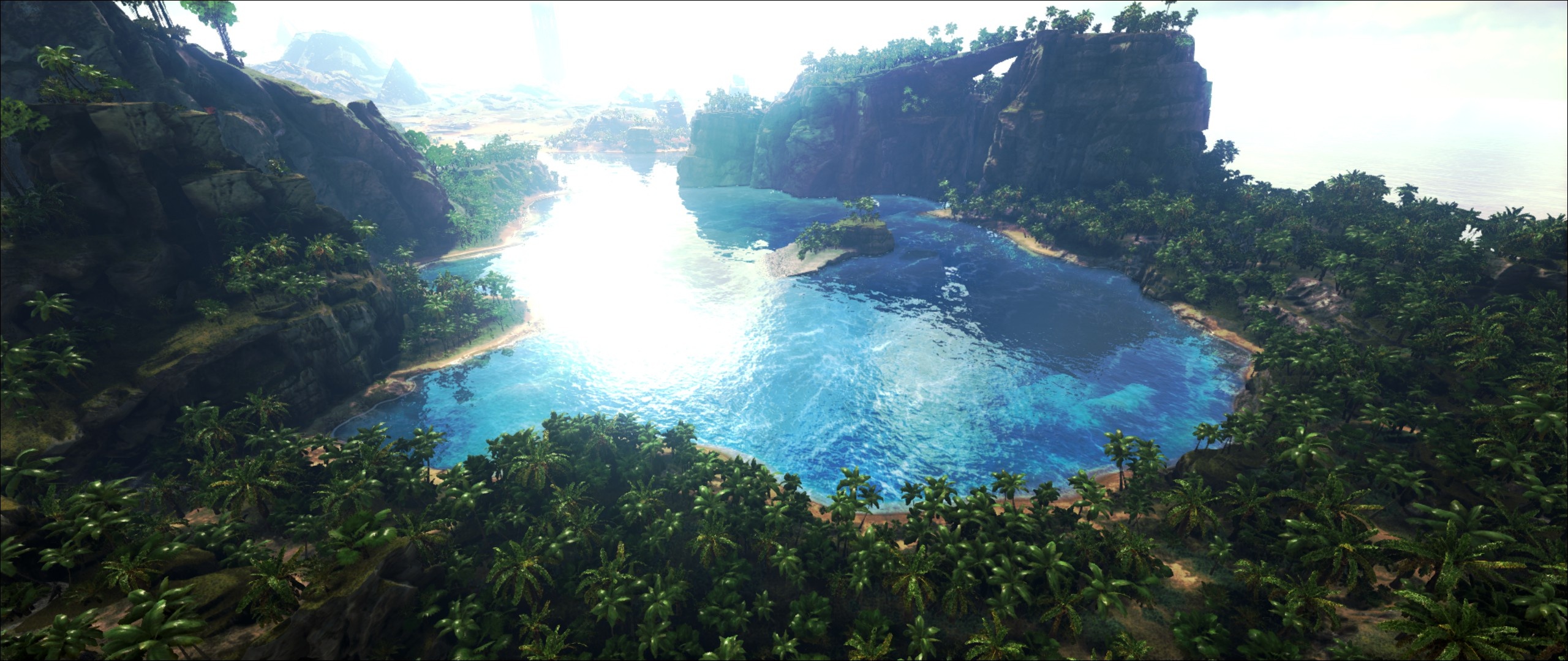 ARK: Survival Evolved: Studio Wildcard co-opted Instinct Games to facilitate development. 2560x1080 Dual Screen Wallpaper.