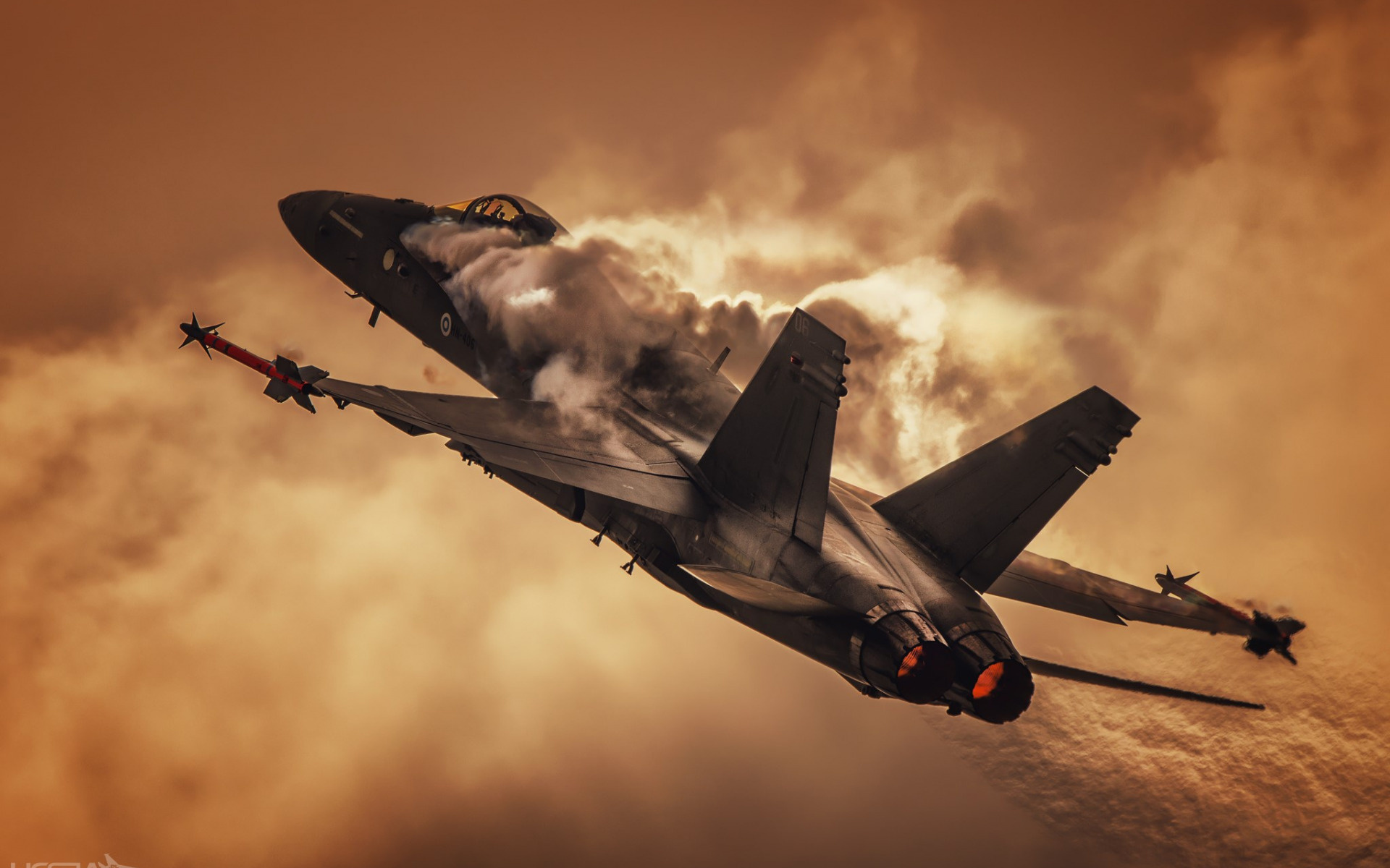 Download wallpapers McDonnell Douglas FA-18 Hornet, Finnish Air Force, F-18, finnish military aircraft for desktop with resolution. High Quality HD pictures wallpapers 1920x1200