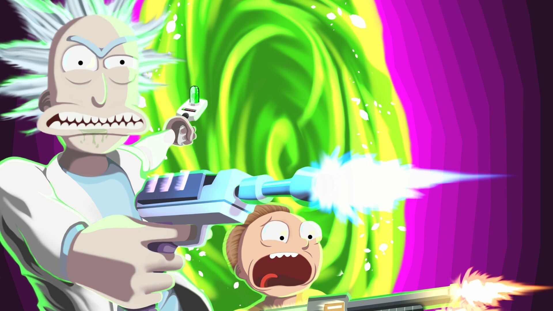 Rick and Morty: The series is based on Channel101's The Real Animated Adventures of Doc and Mharti. 1920x1080 Full HD Background.