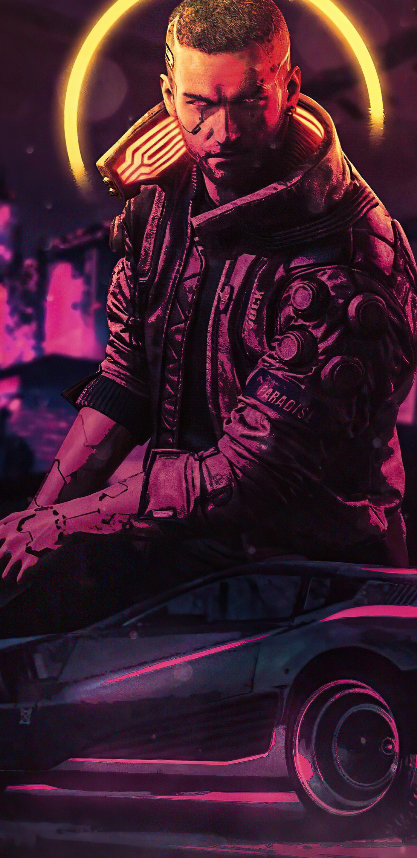 Cyberpunk 2077: Critics praised the quality of the story as well as the depth and expansiveness of side quests, the immersive atmosphere of the world, the visual quality, and freshness of the cyberpunk setting. 1440x2960 HD Wallpaper.