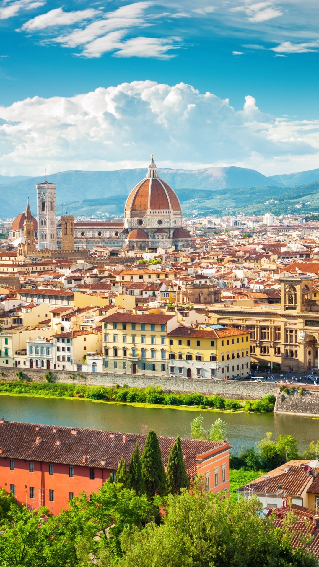 Florence: Italian city best known for its unique history, culture, significance in the Renaissance. 1080x1920 Full HD Background.