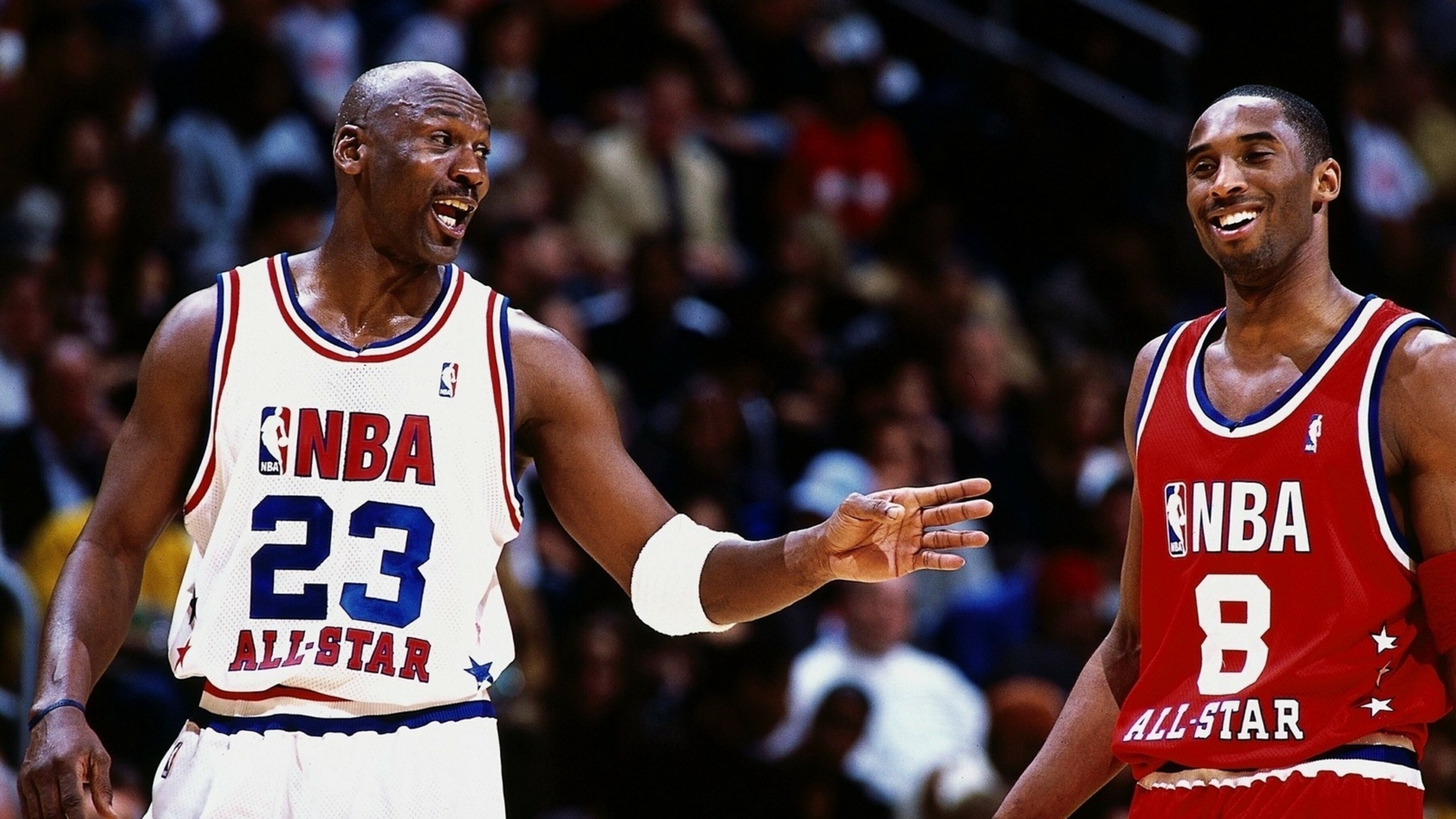 Kobe Bryant: He won five NBA championships and was an 18-time All-Star, Michael Jordan. 3840x2160 4K Background.
