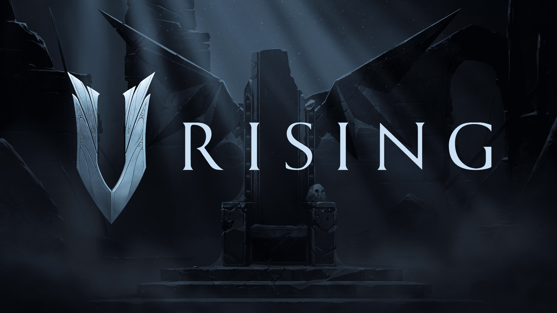 V Rising: Game logo, Gothic, Survival, Fantasy world. 1920x1080 Full HD Background.