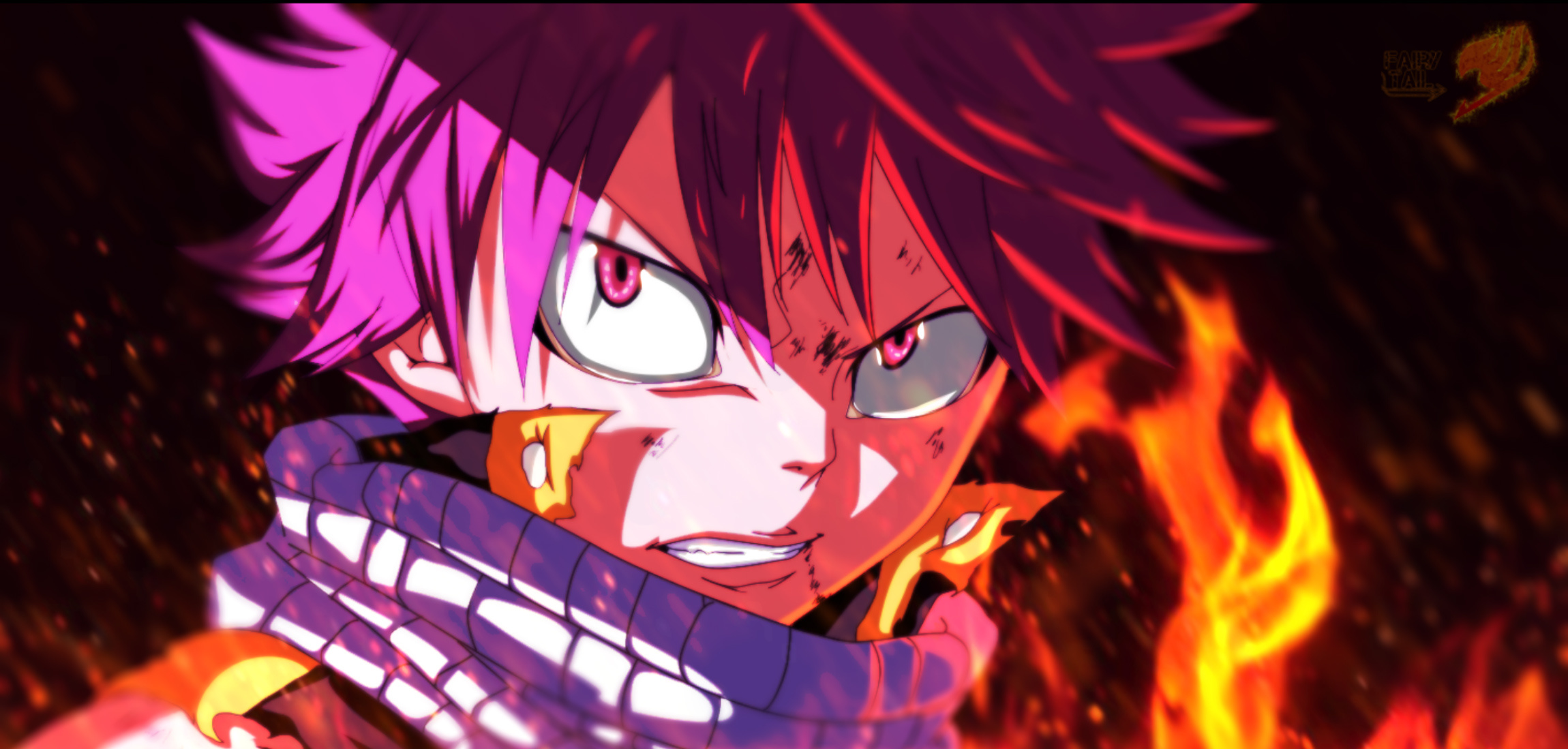 Natsu (Fairy Tail): Voiced by Tetsuya Kakihara in the Japanese version of the anime. 2300x1100 Dual Screen Background.