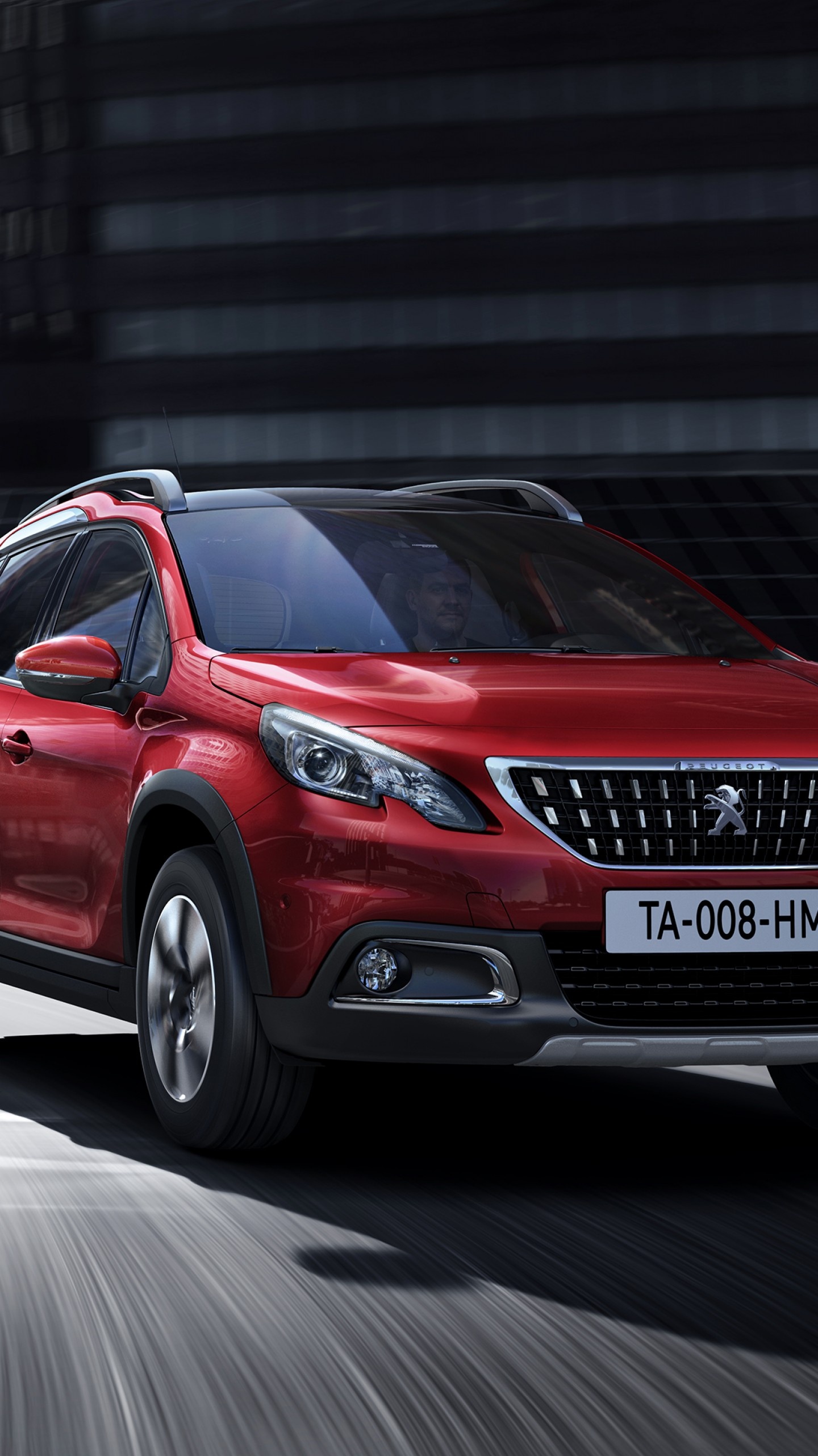 Peugeot 2008, Geneva Auto Show, Crossover, Red Cars, 1440x2560 HD Phone