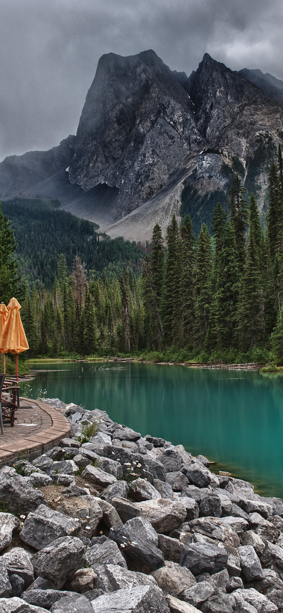 Banff National Park, Emerald Lake, Mountains, Yoho National Park, 1130x2440 HD Phone