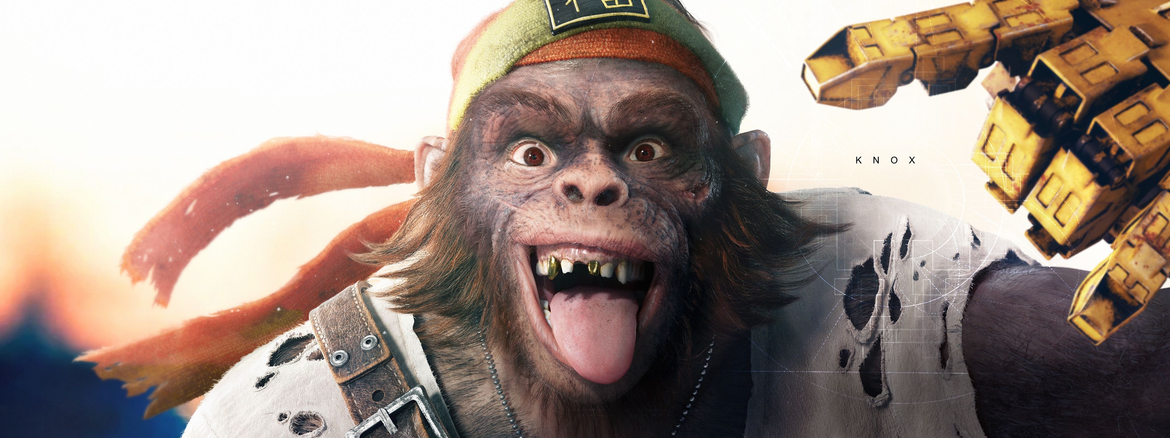 Beyond Good and Evil (Game): Knox, Punk-ass hybrid monkey, 2003 action-adventure, stealth game developed and published by Ubisoft. 3840x1440 Dual Screen Wallpaper.