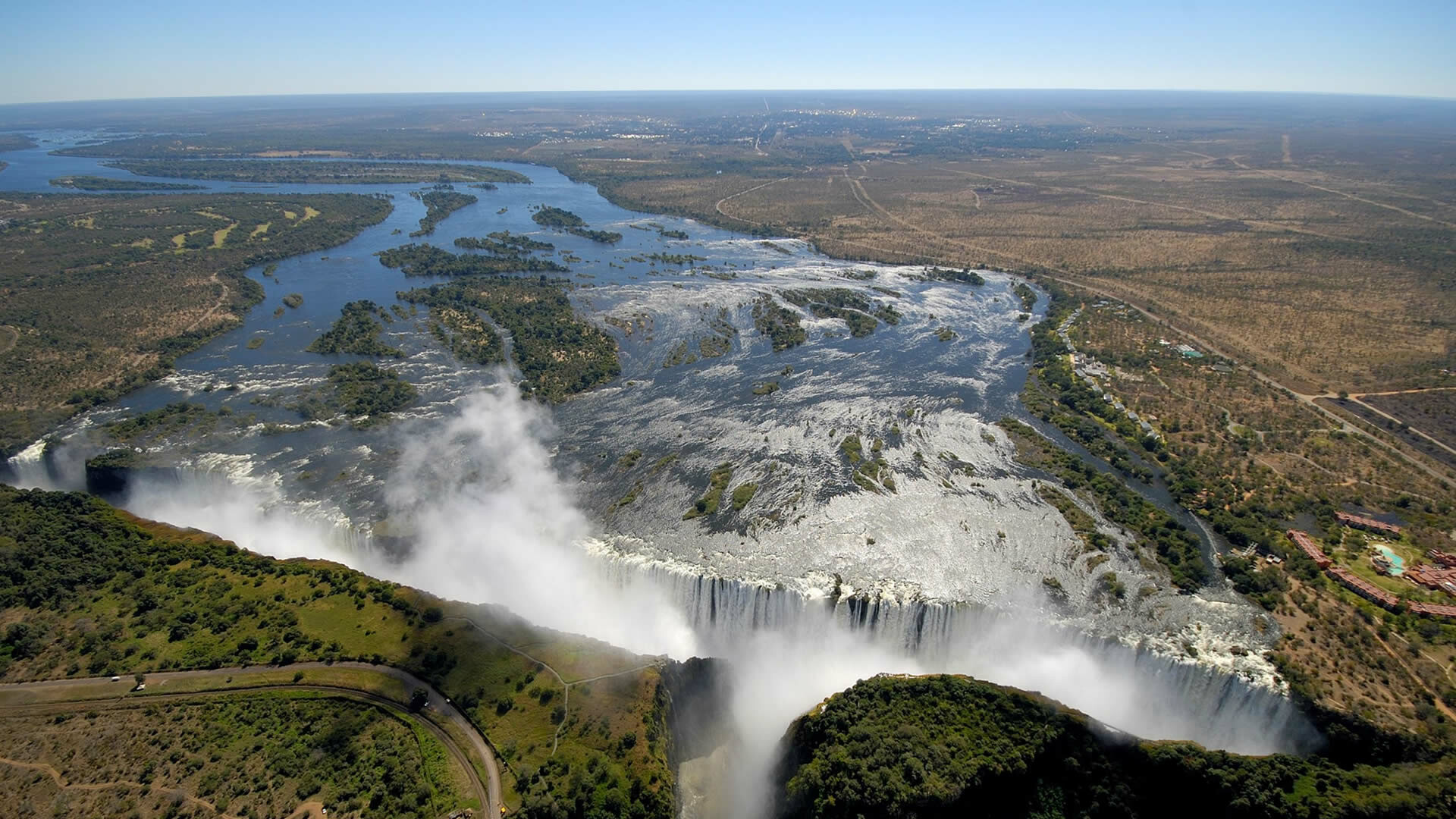 Victoria Falls: Zimbabwe, Africa's iconic site, The largest waterfall in the world. 1920x1080 Full HD Wallpaper.
