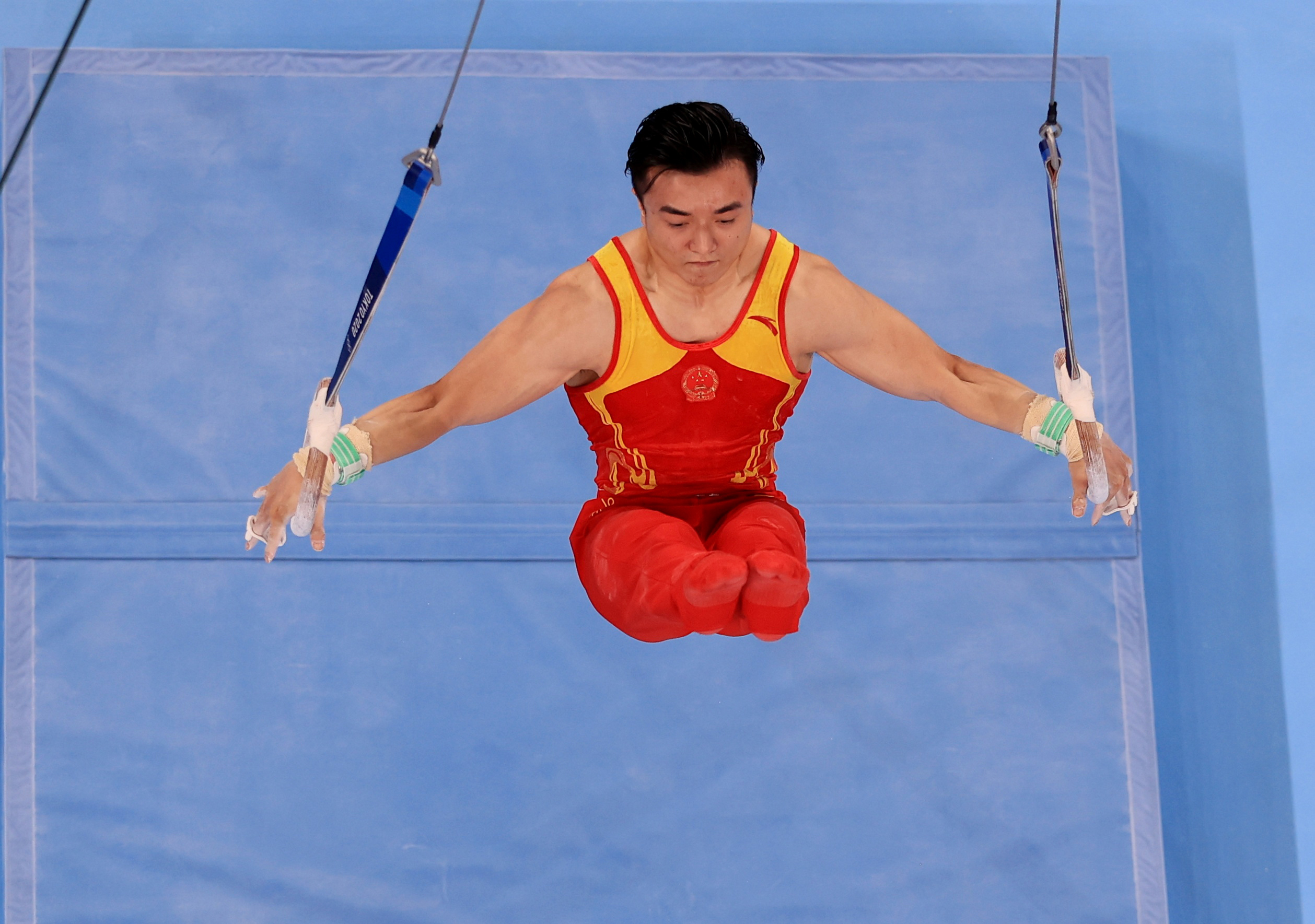 Rings (Gymnastics): Gold medallist Liu Yang, Tokyo 2020 Olympics, Ariake Gymnastics Centre, Men's rings, China's national team. 2520x1770 HD Background.