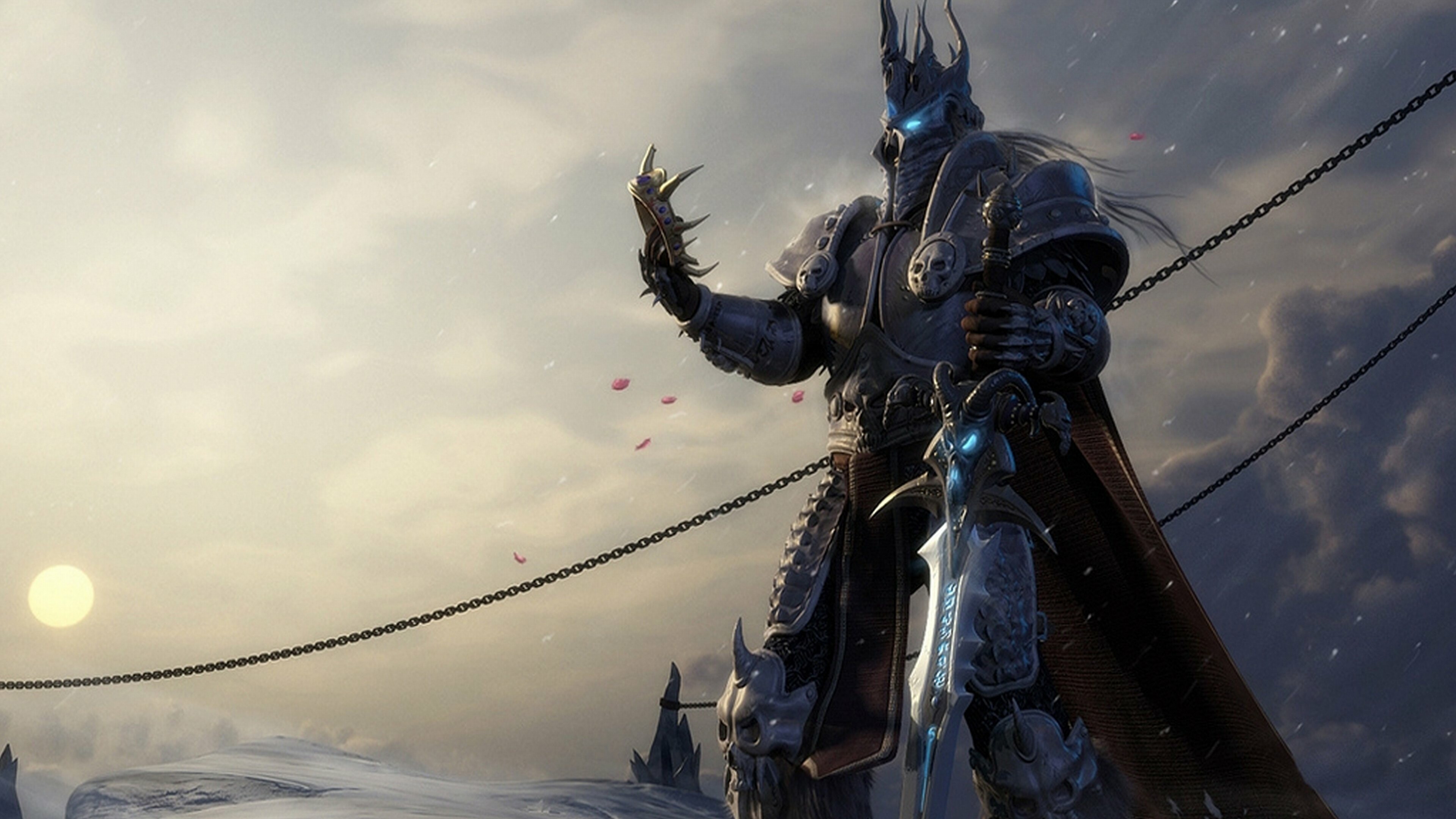 World of Warcraft: The Lich King, The Helm of Domination, Arthas. 3840x2160 4K Wallpaper.
