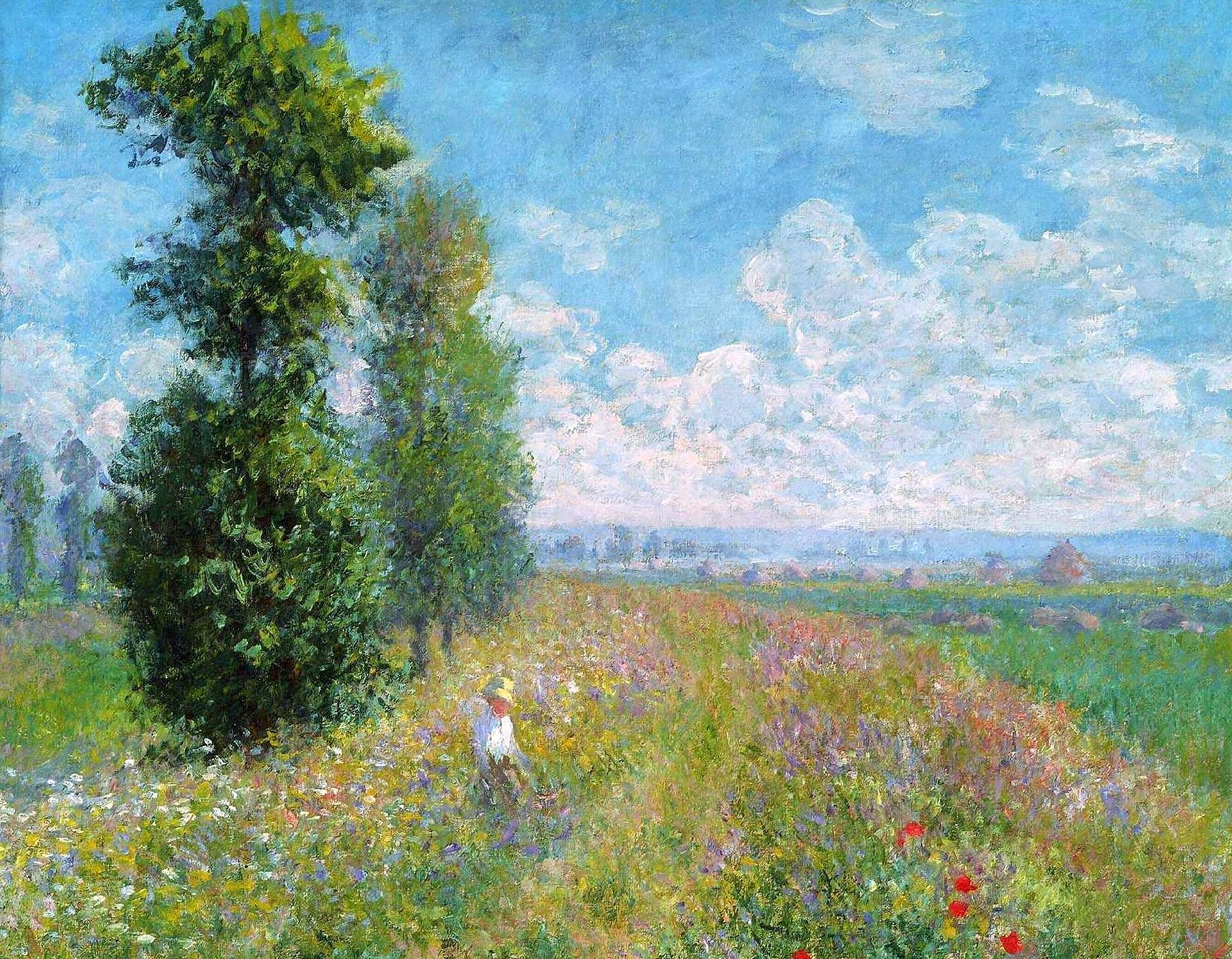 Impressionist, Man, Field, Painting, 1920x1500 HD Desktop