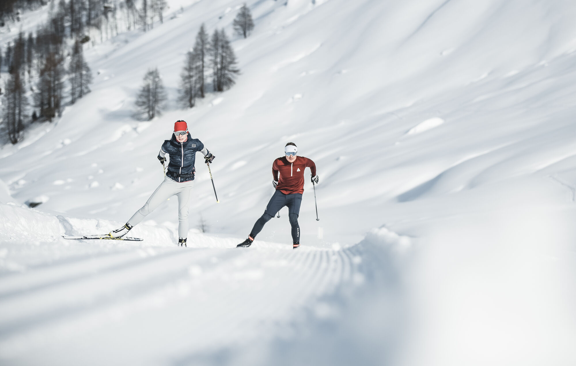 Ski de fond Dolomiti Nordicski, Winter sports, Nordic skiing, Alpine region, 2000x1280 HD Desktop