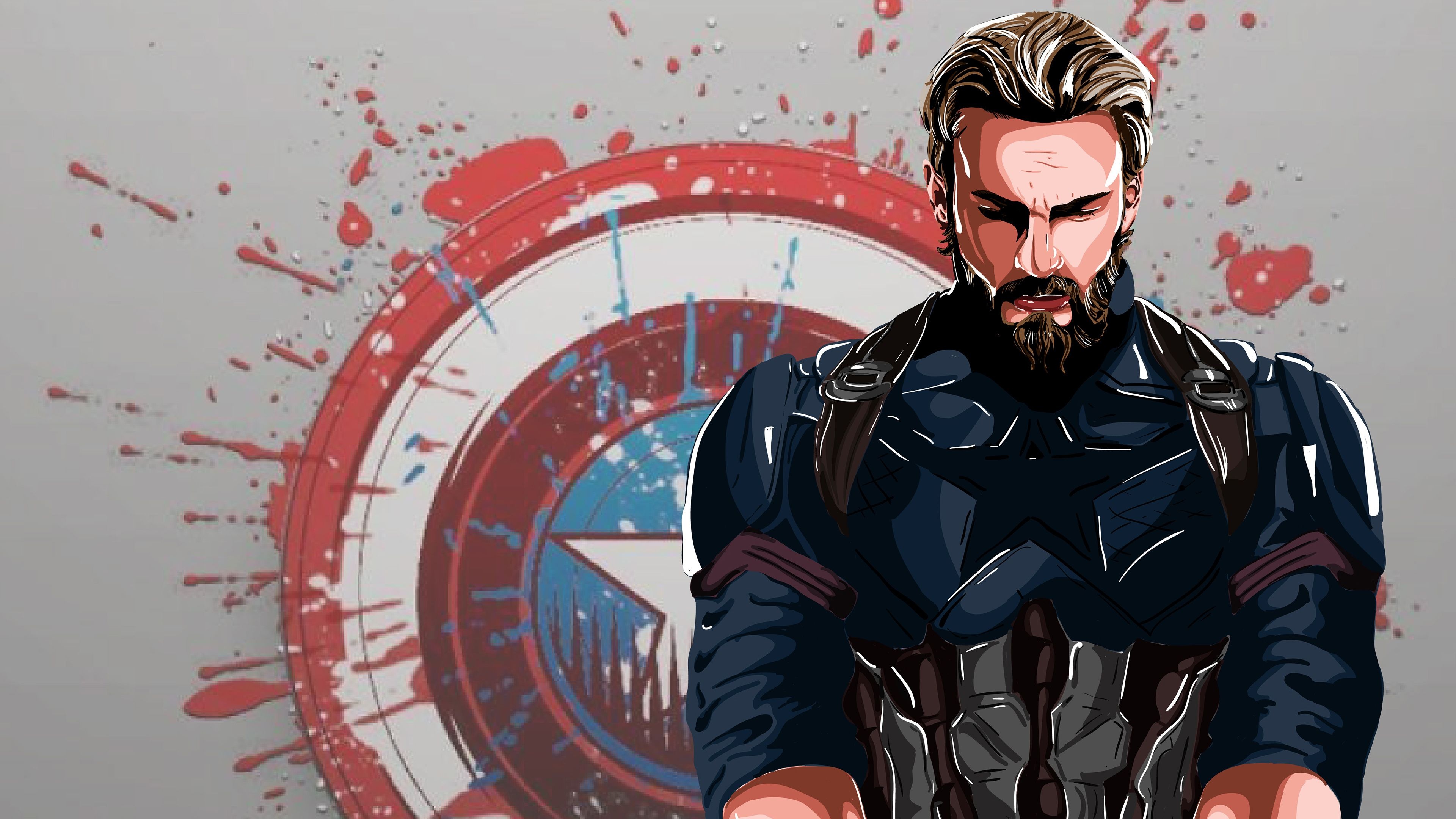 Super Heroes, Captain America, New art, Epic wallpaper, 3840x2160 4K Desktop