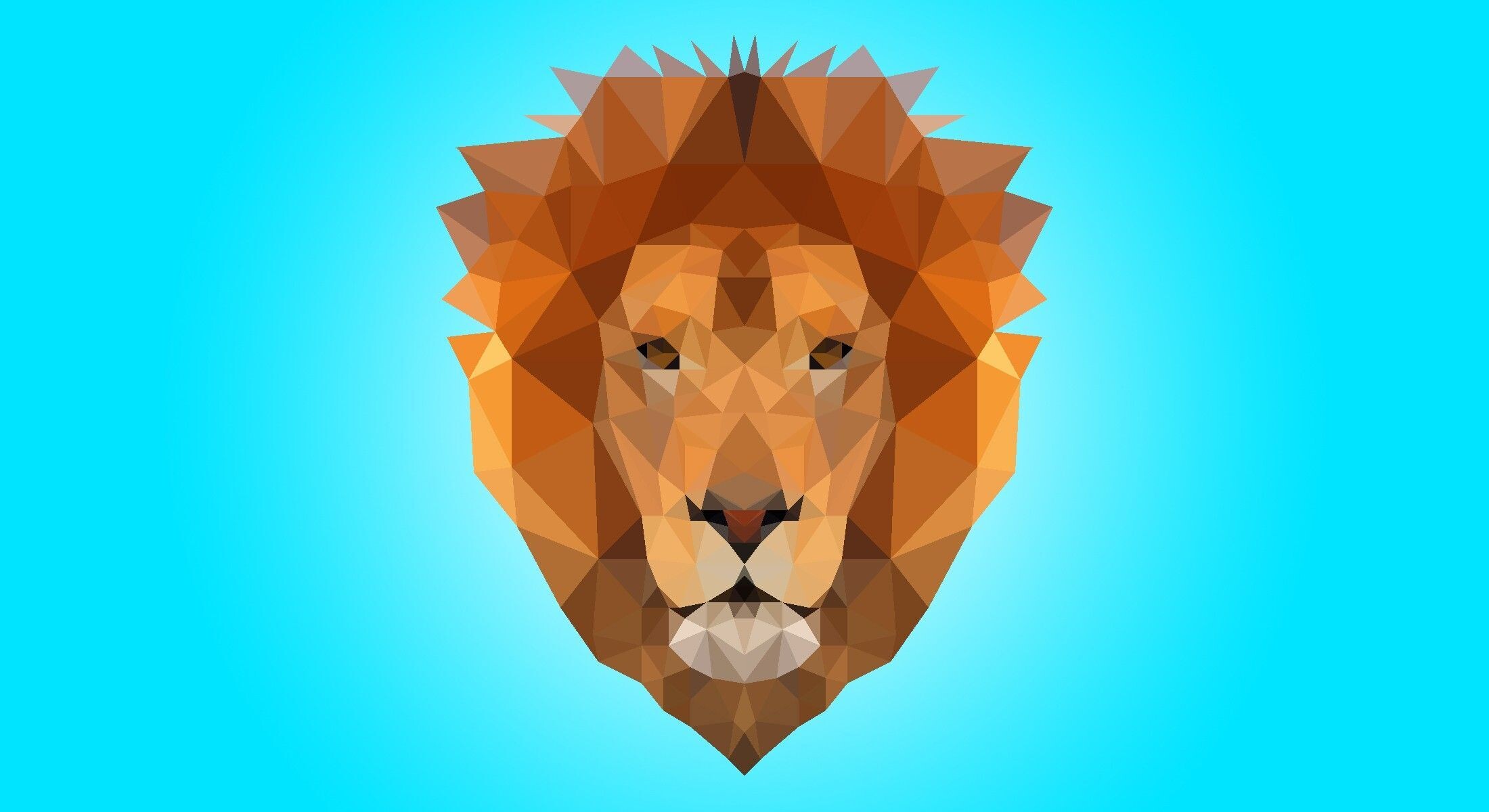 Geometric Animal: Lion art, Art with straight lines and mathematical features and relationships. 2200x1200 HD Background.