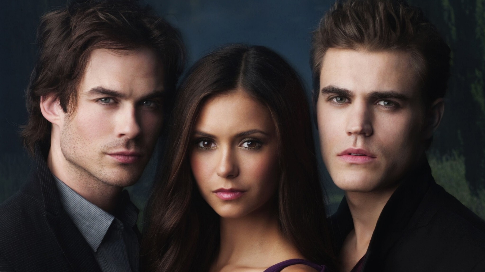 The Vampire Diaries (TV Series): Leading Trio Of Actors, The CW Chanel, CBS Television Studios. 2050x1160 HD Background.