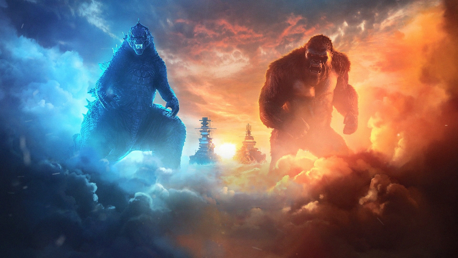 King Kong: A giant ape Titan who appeared in the Legendary Pictures franchise. 1920x1080 Full HD Background.