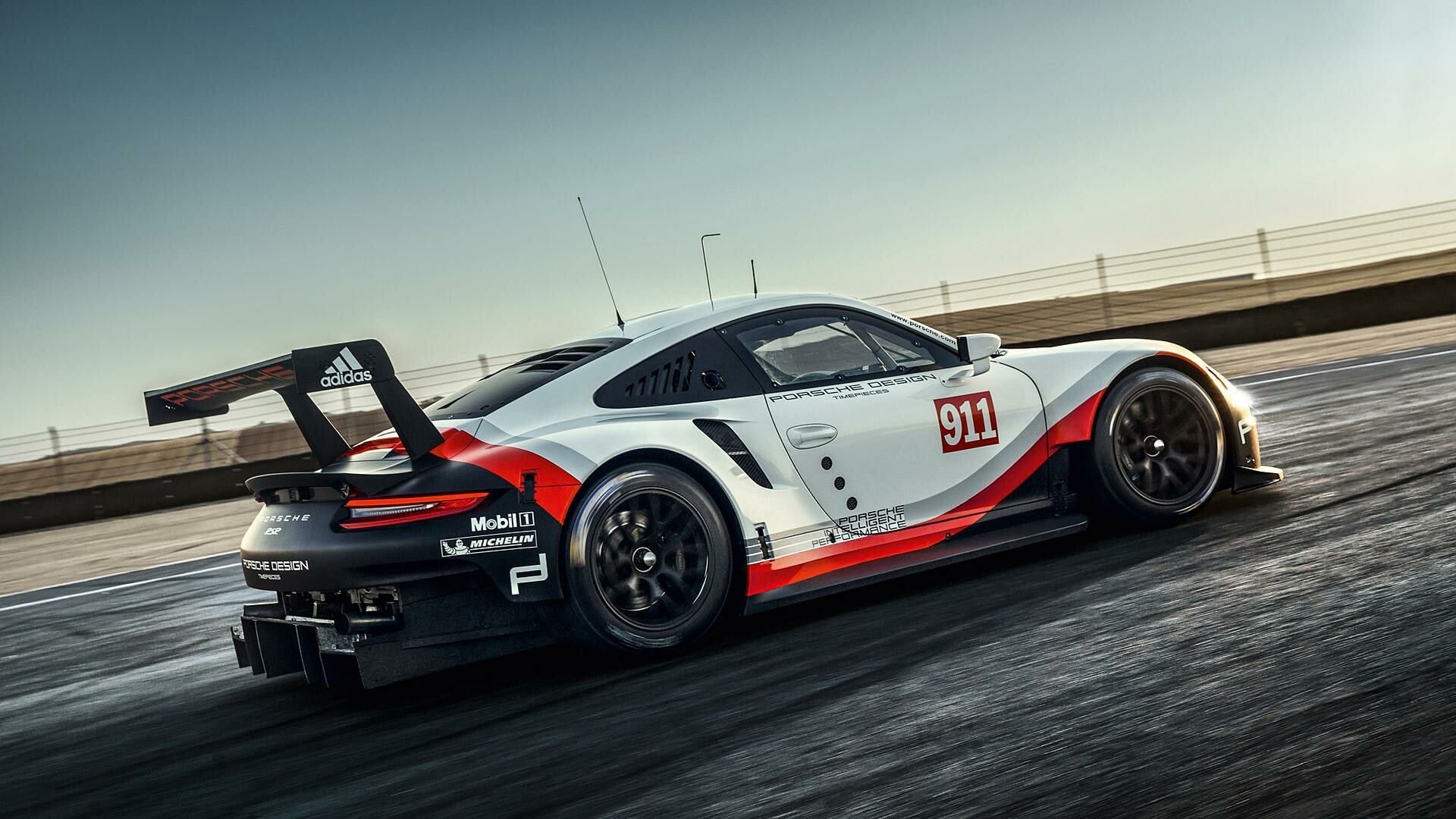 Porsche: RSR, While retaining the typical 911 design, this is the biggest evolution by now in the history of the top GT model. 1920x1080 Full HD Background.
