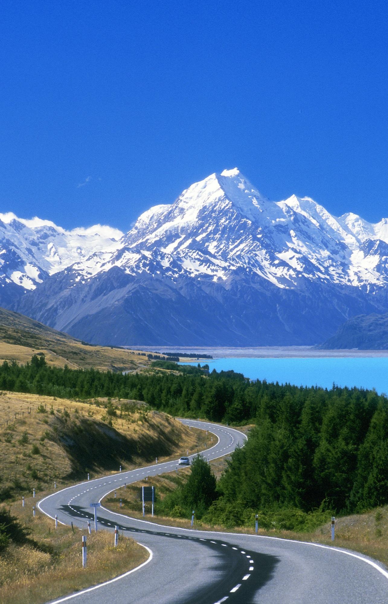South Island, New Zealand, Scenery, Car pictures, 1290x2000 HD Handy
